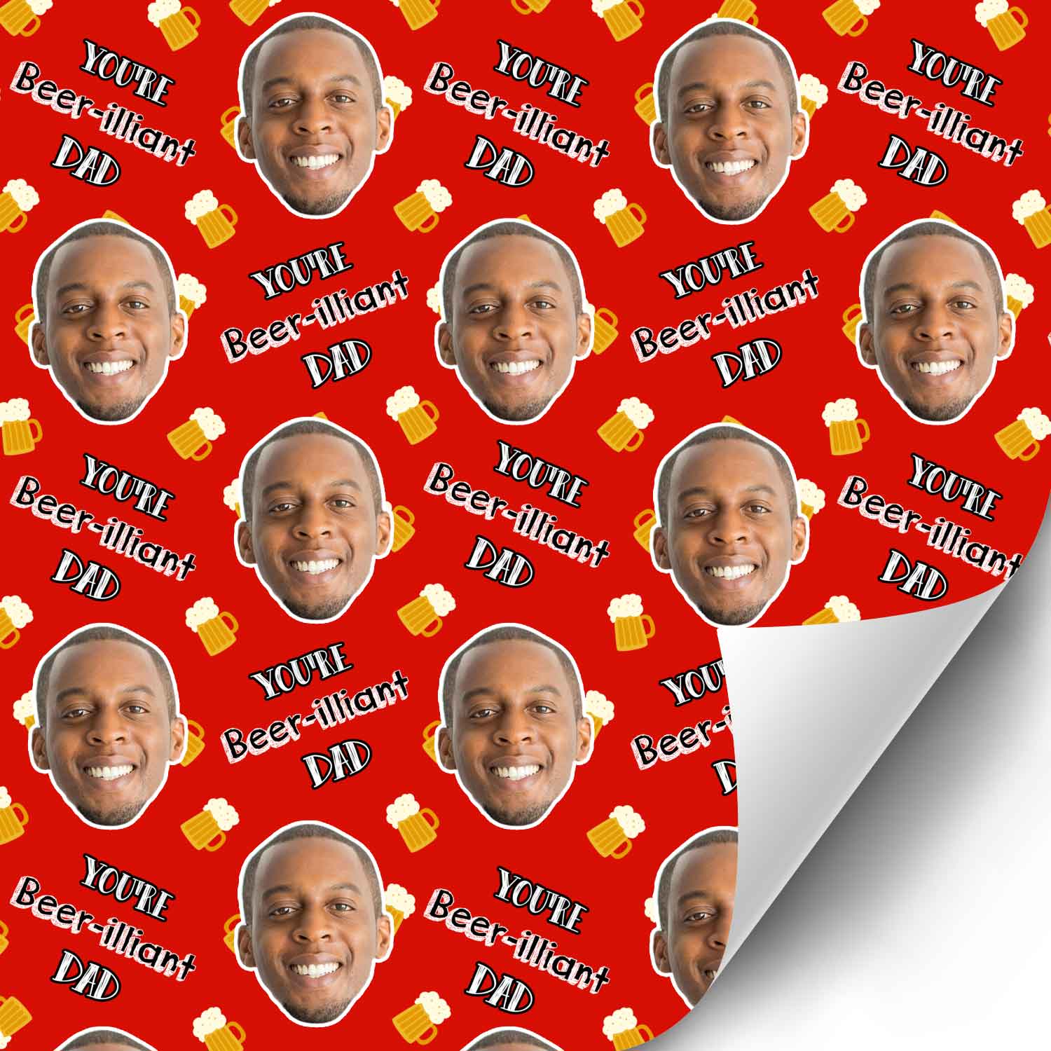 Beer-illiant Dad Personalised Wrapping Paper