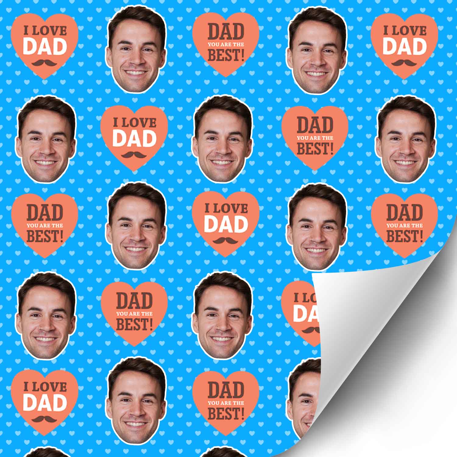 Dad Love Hearts Wrapping Paper