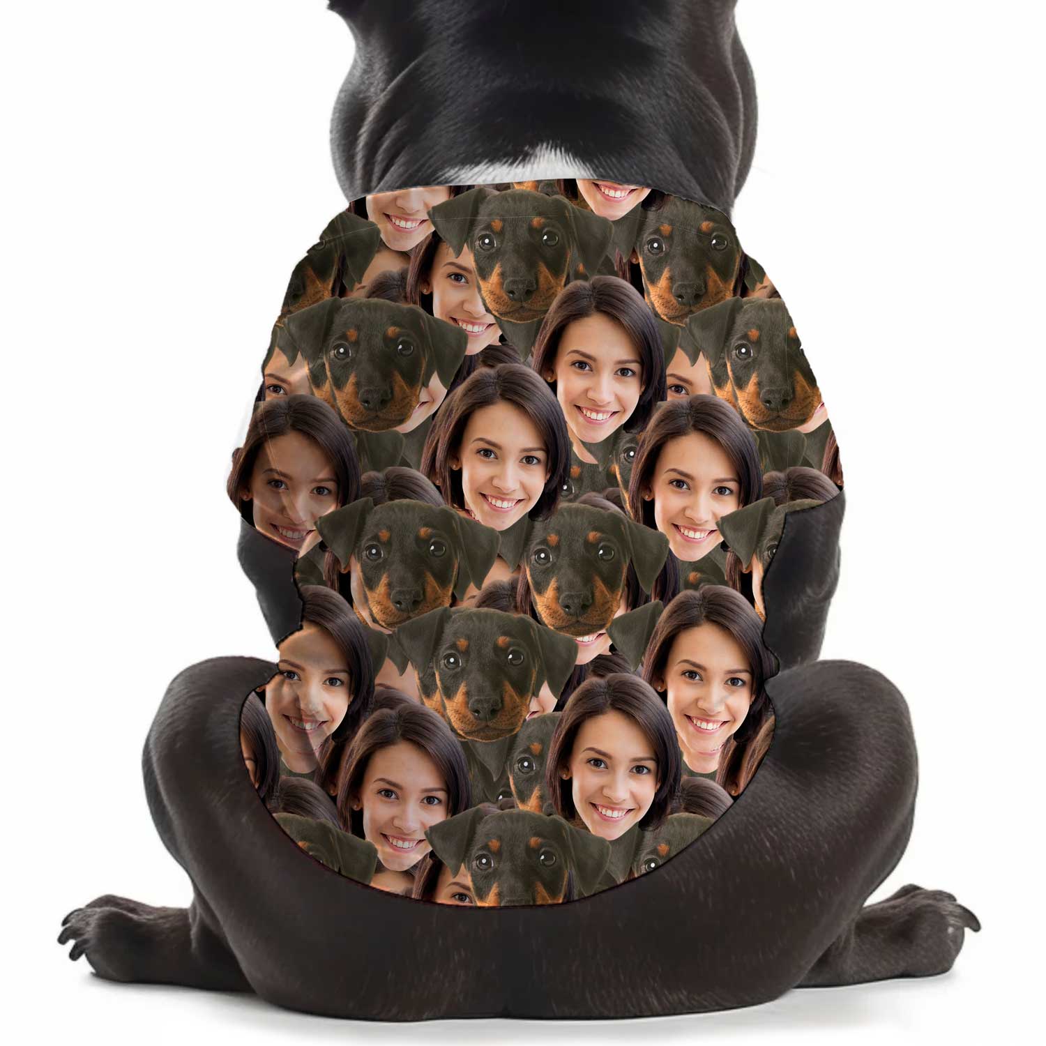 Dog & Owner Face Mash Personalised Dog T Shirt