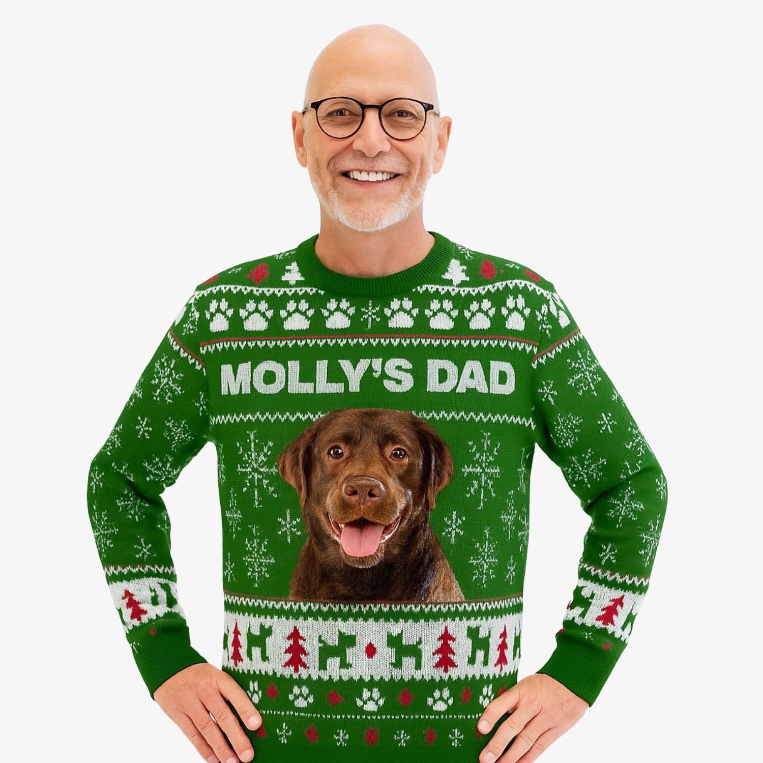 Dog's Name Dad Personalised Christmas Jumper