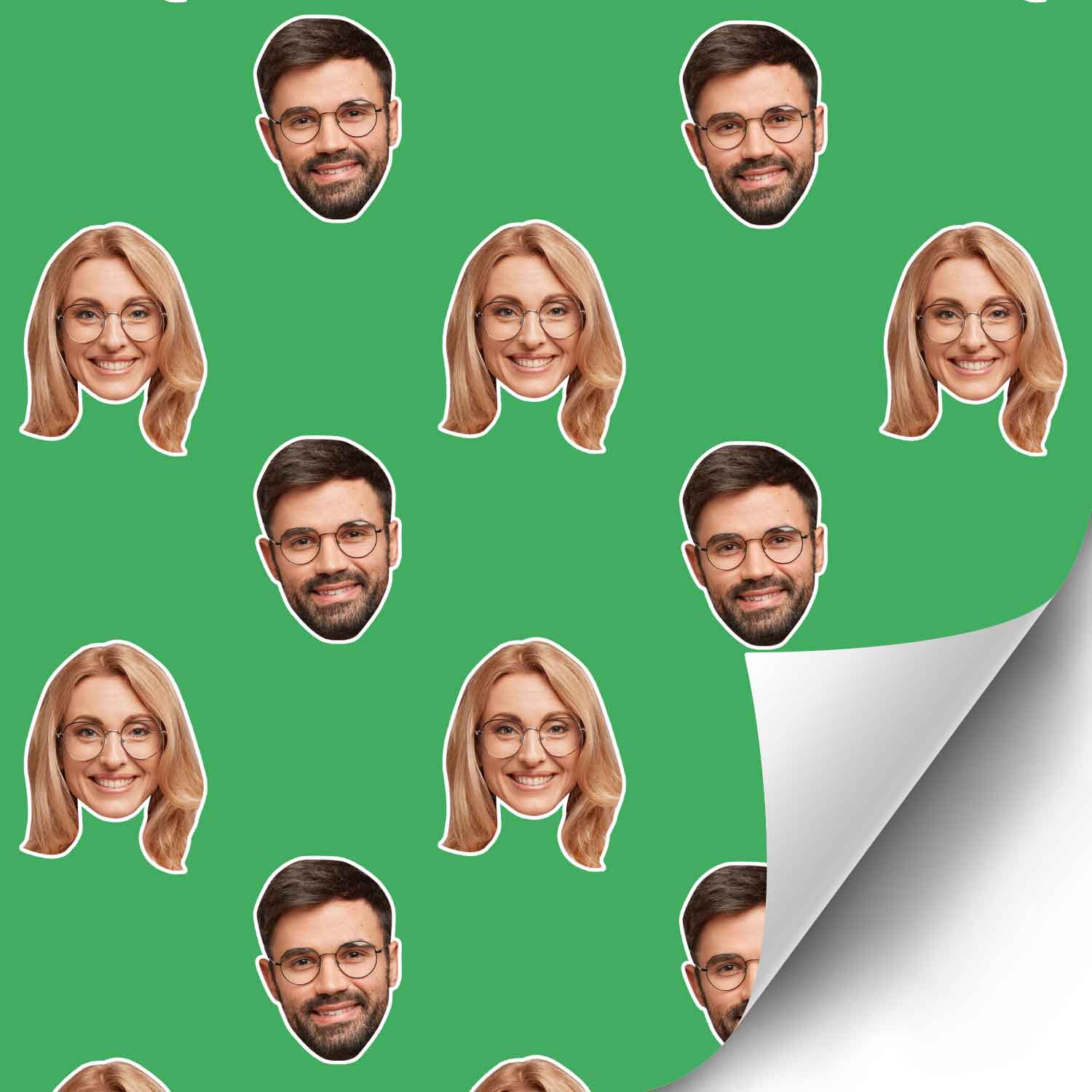 Couples Face Pattern Personalised Wrapping Paper