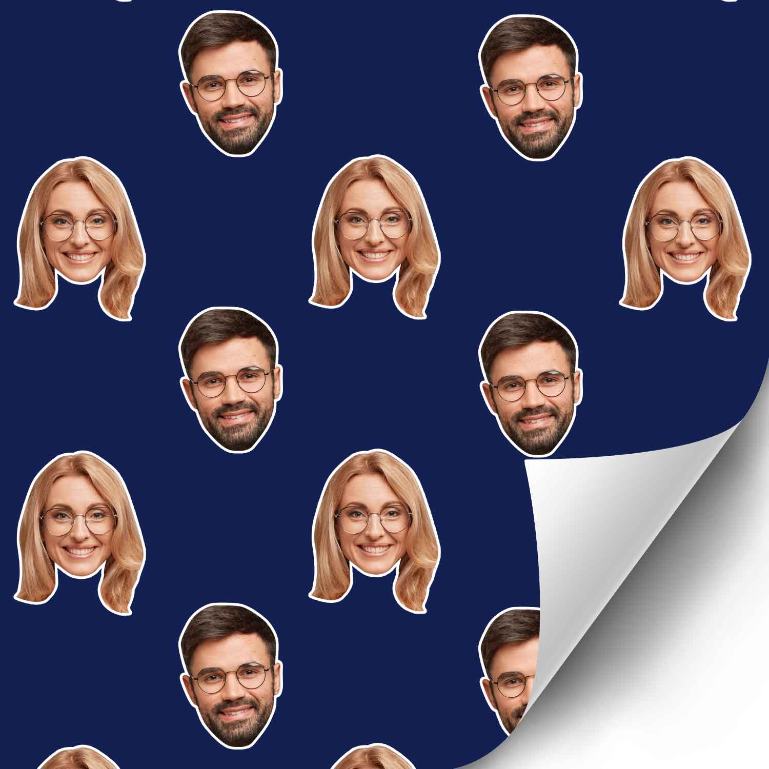 Couples Face Pattern Personalised Wrapping Paper