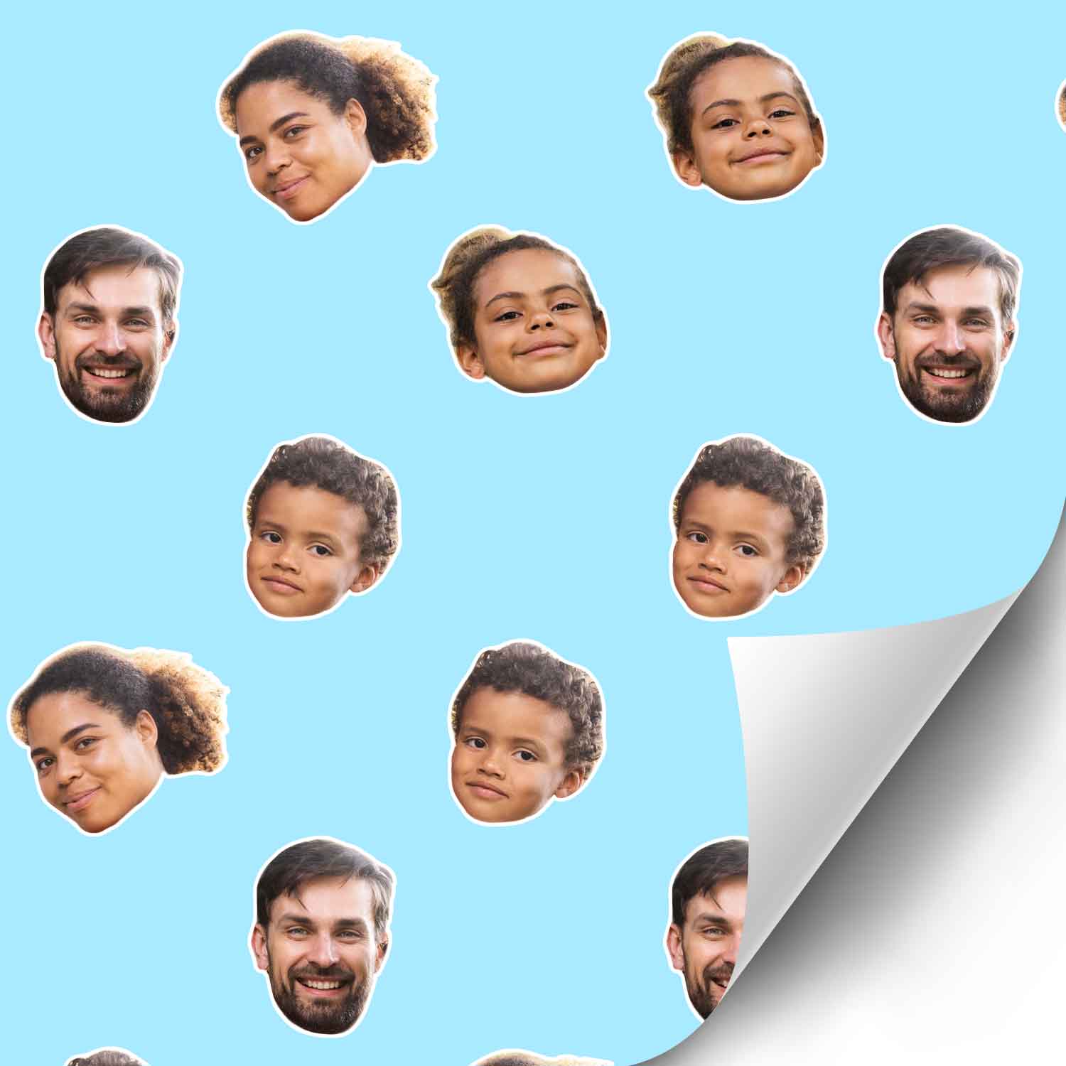 Family Faces Pattern Custom Wrapping Paper