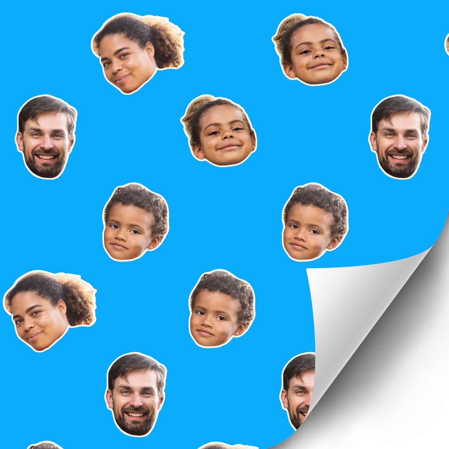 Family Faces Pattern Custom Wrapping Paper