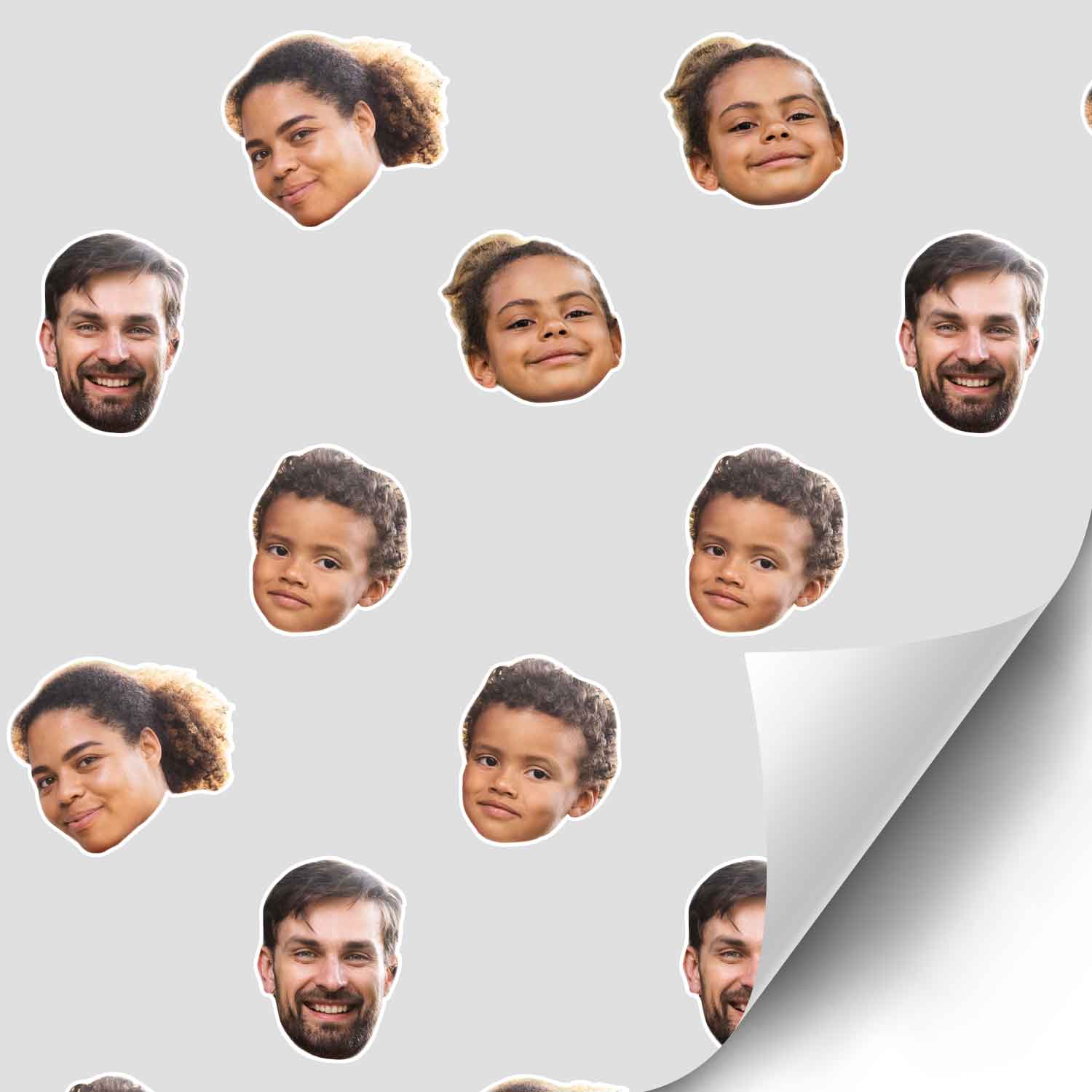 Family Faces Pattern Custom Wrapping Paper