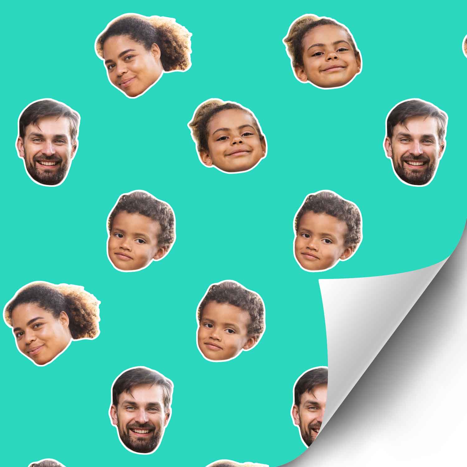 Family Faces Pattern Custom Wrapping Paper