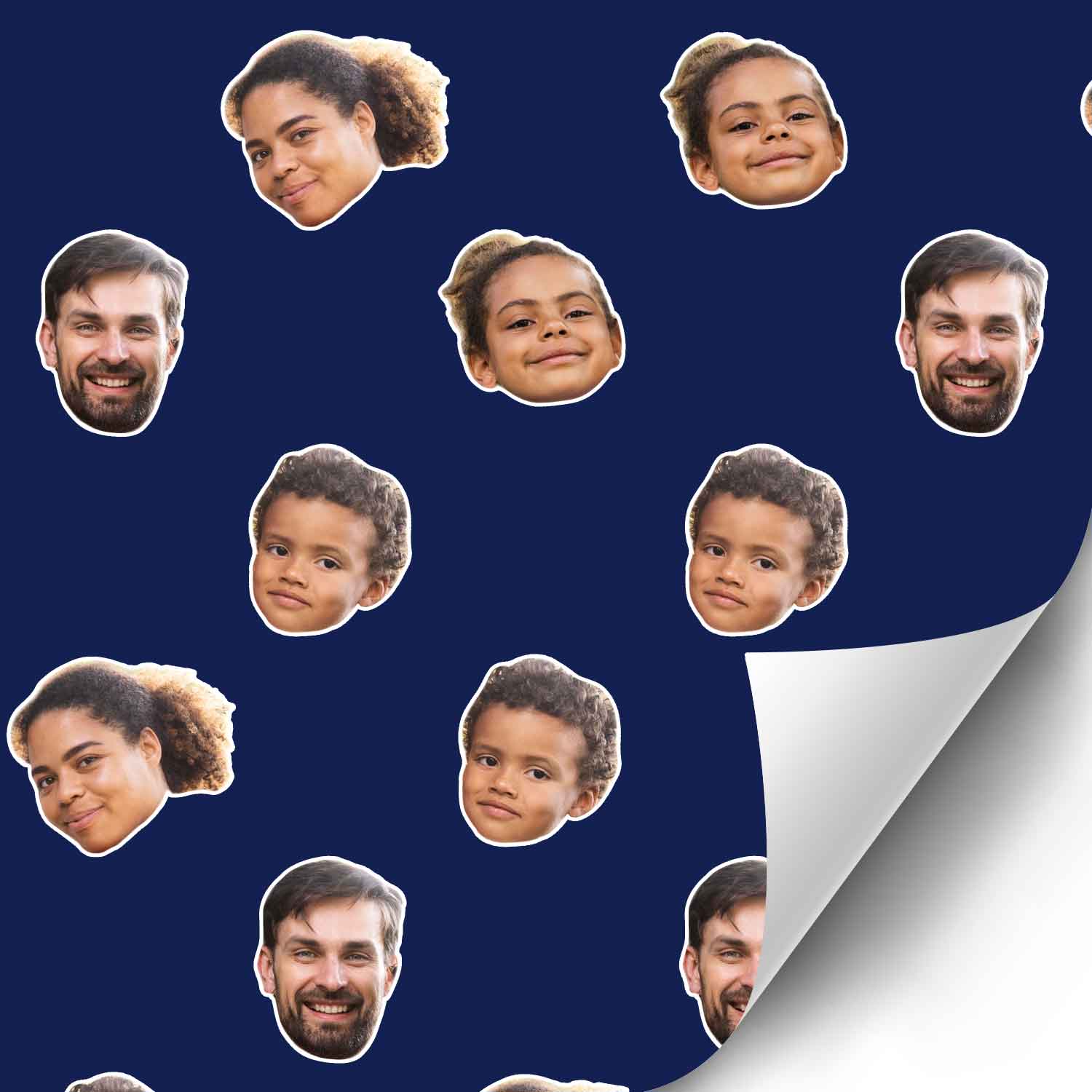Family Faces Pattern Custom Wrapping Paper