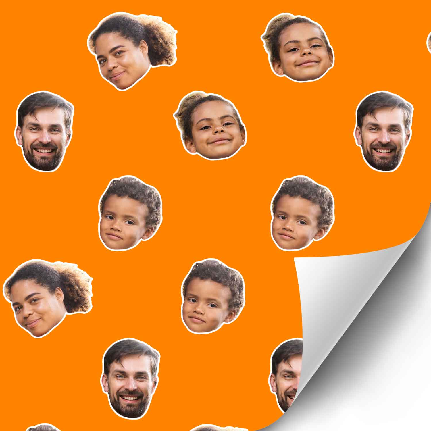Family Faces Pattern Custom Wrapping Paper