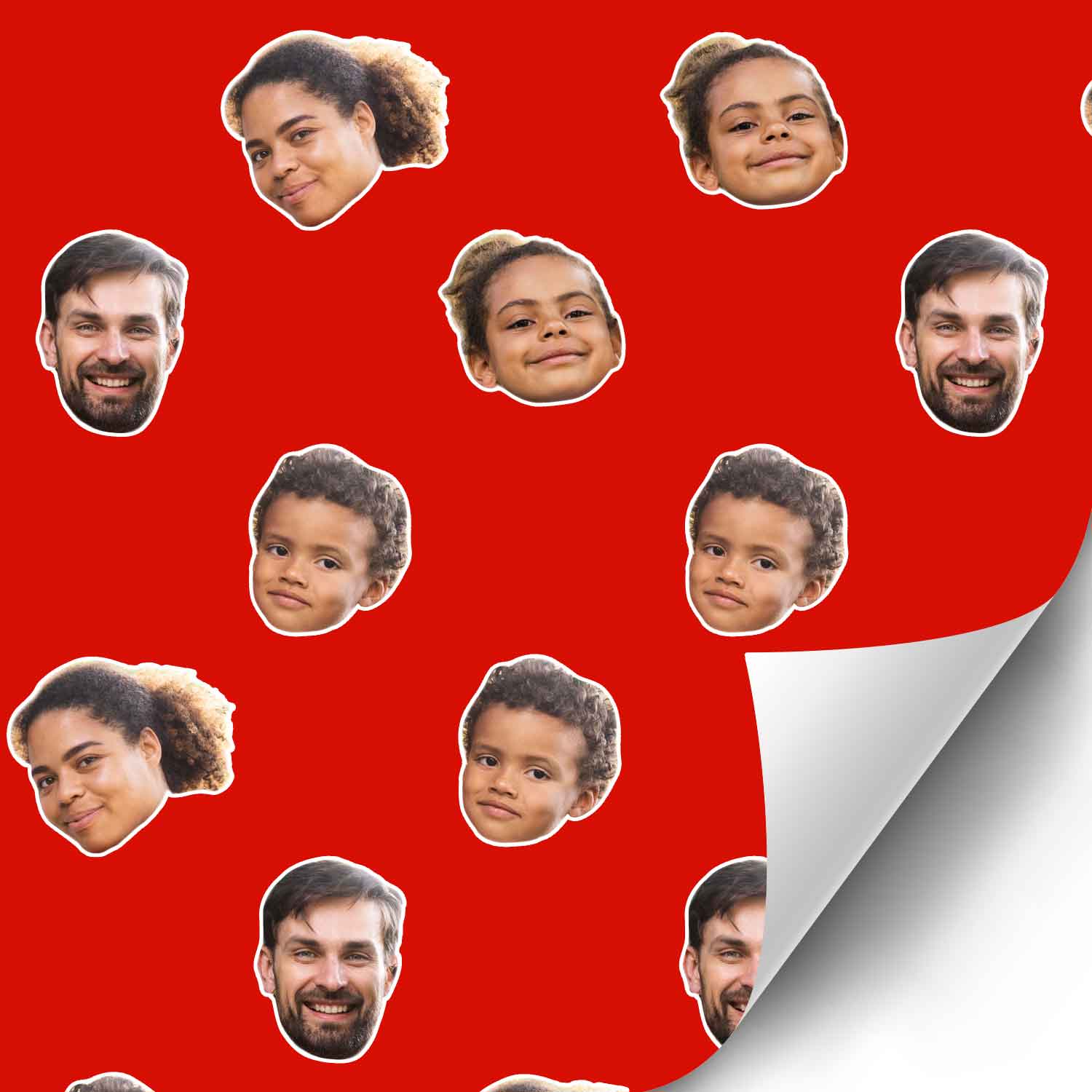 Family Faces Pattern Custom Wrapping Paper