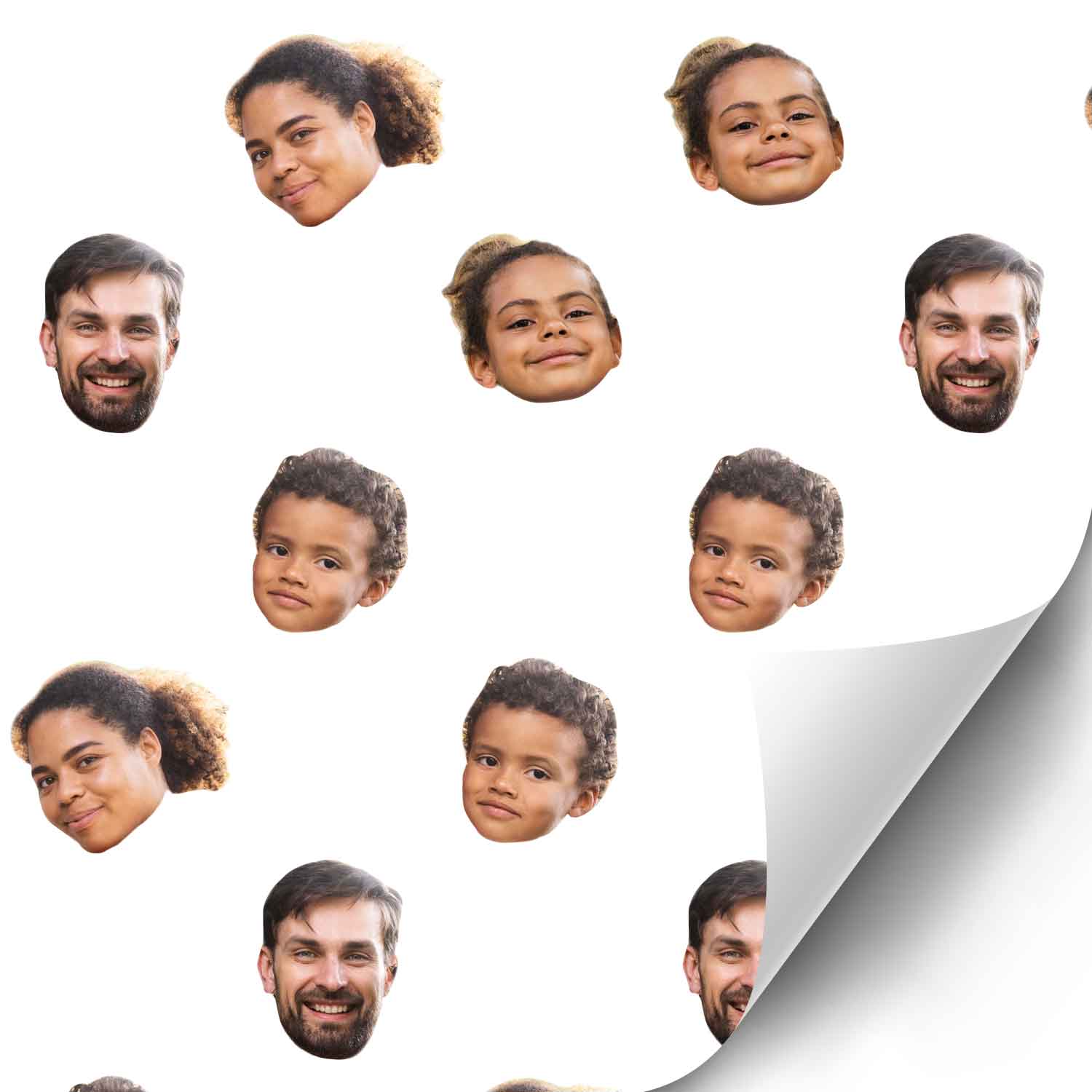 Family Faces Pattern Custom Wrapping Paper