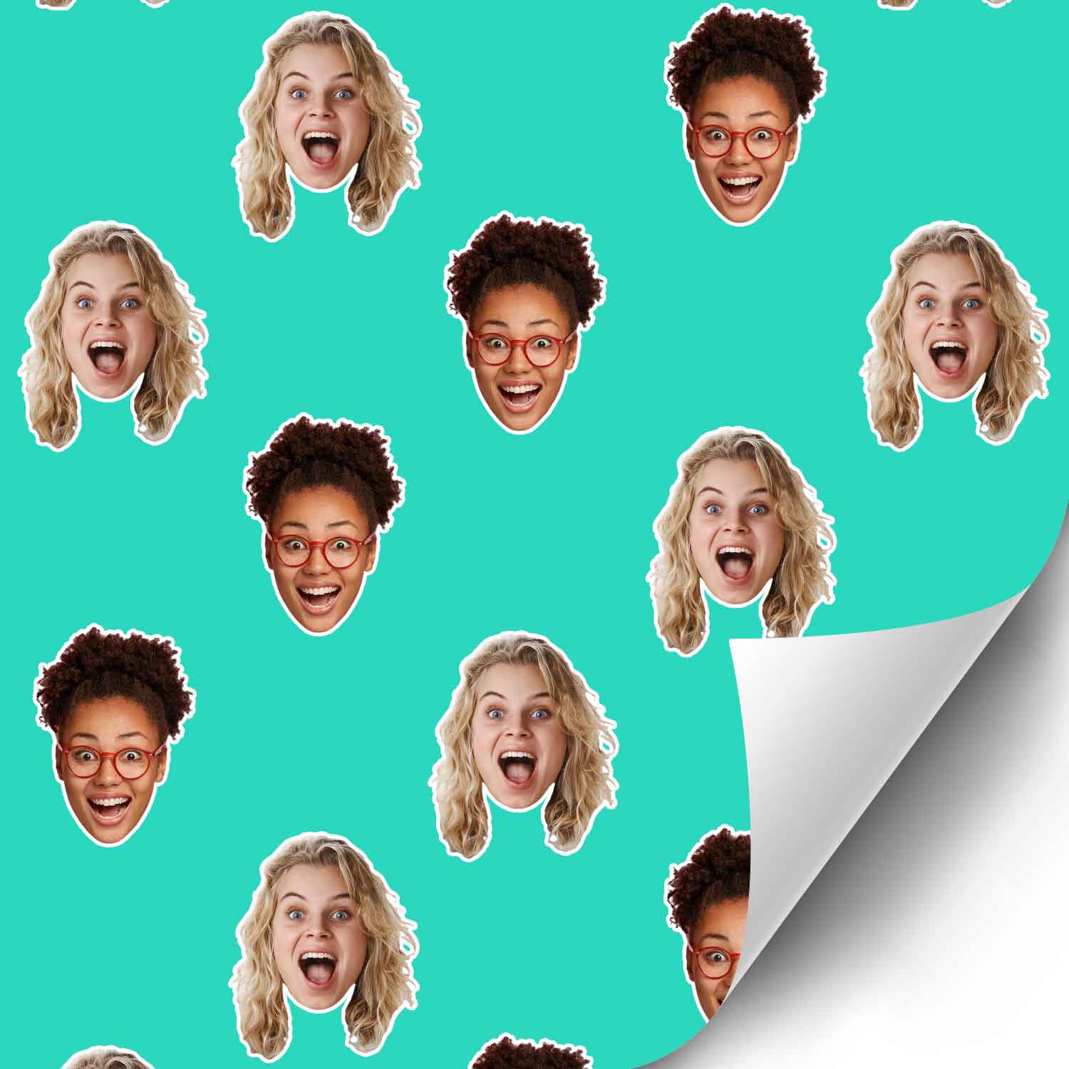 Friends Faces Personalised Wrapping Paper