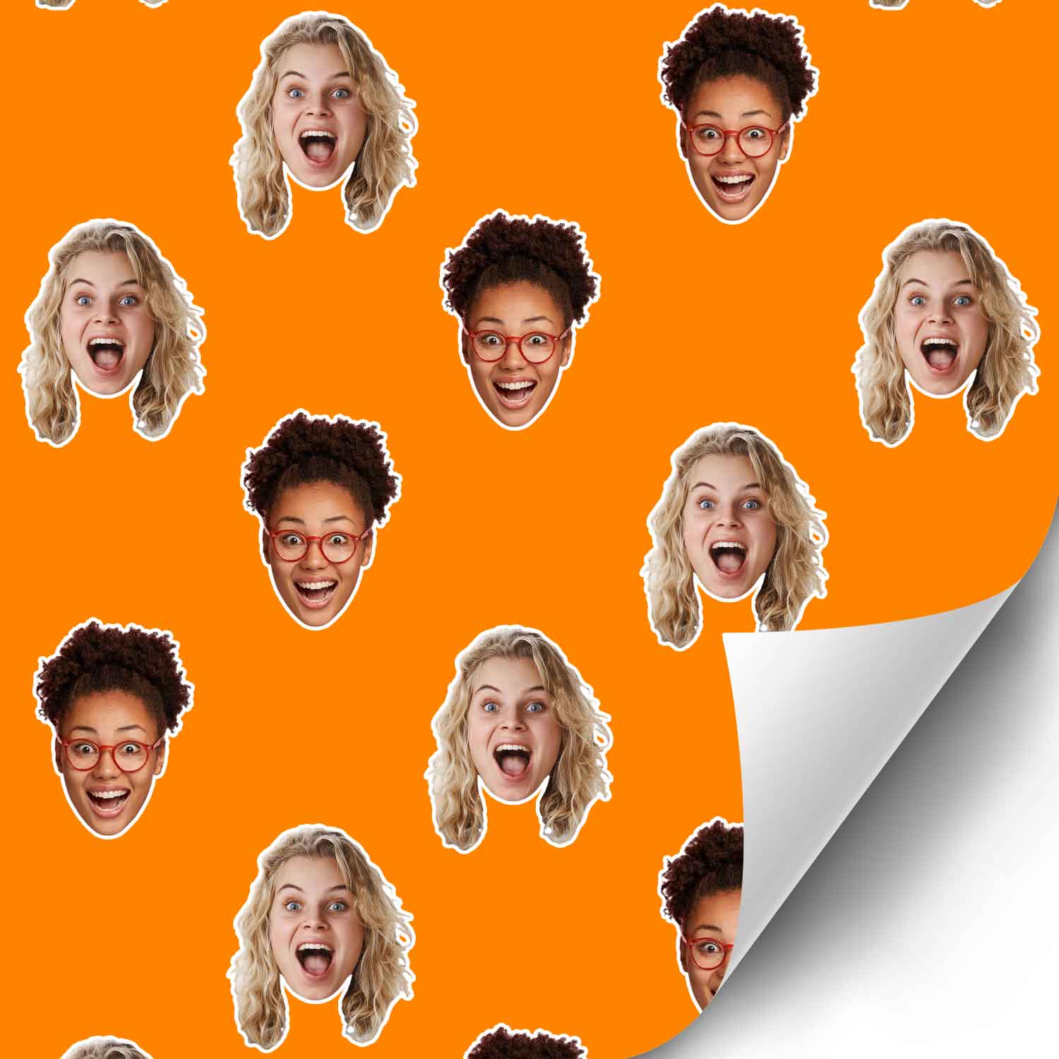 Friends Faces Personalised Wrapping Paper