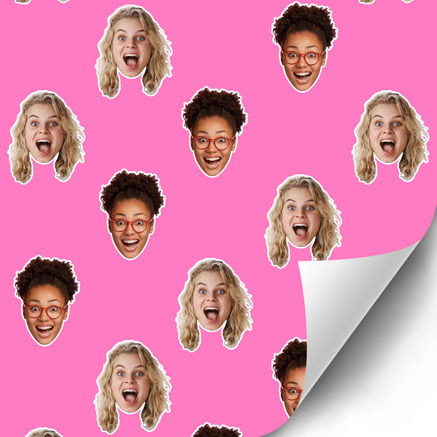 Friends Faces Personalised Wrapping Paper