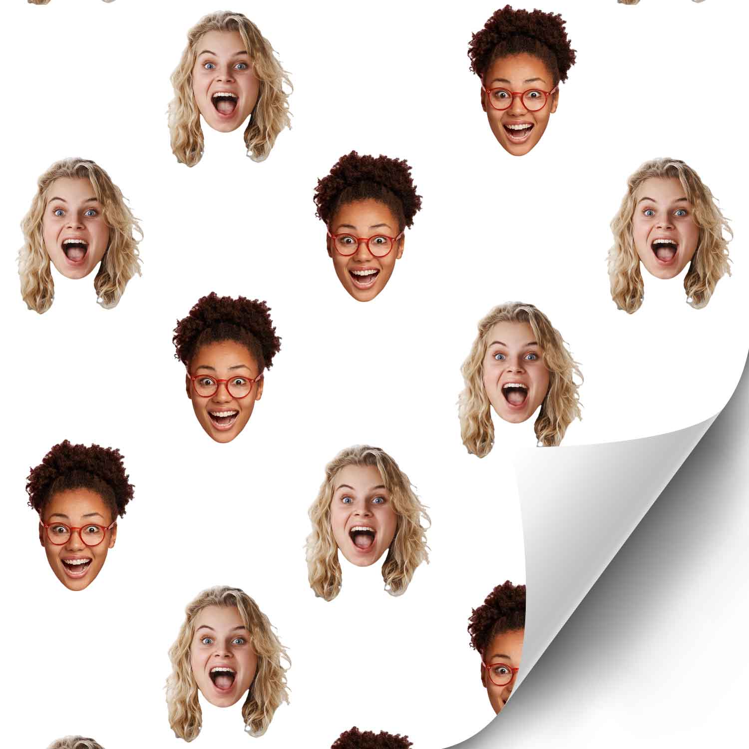Friends Faces Personalised Wrapping Paper