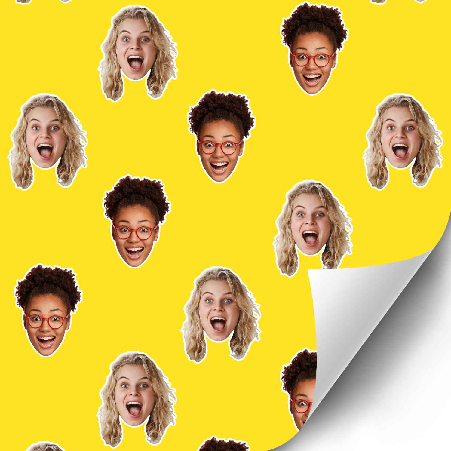 Friends Faces Personalised Wrapping Paper