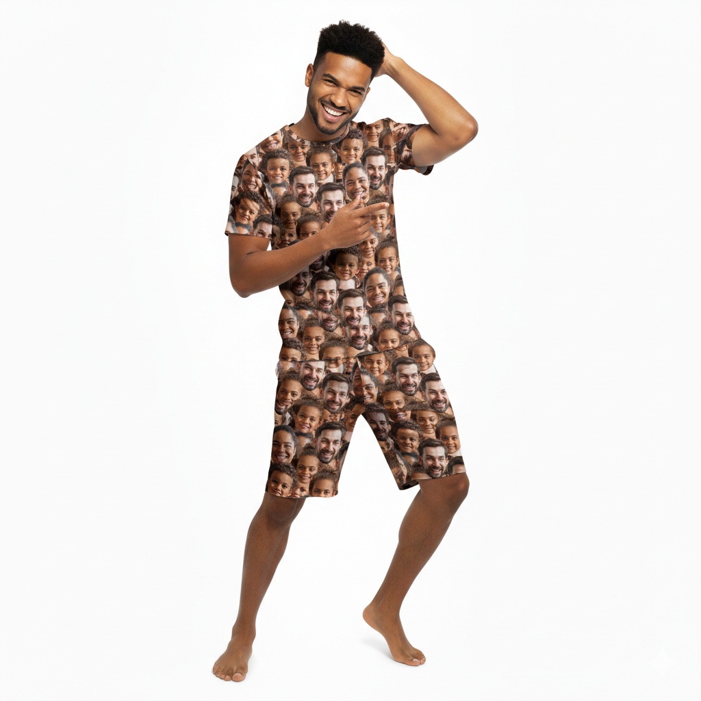 Family Face Mash Mens Pyjamas