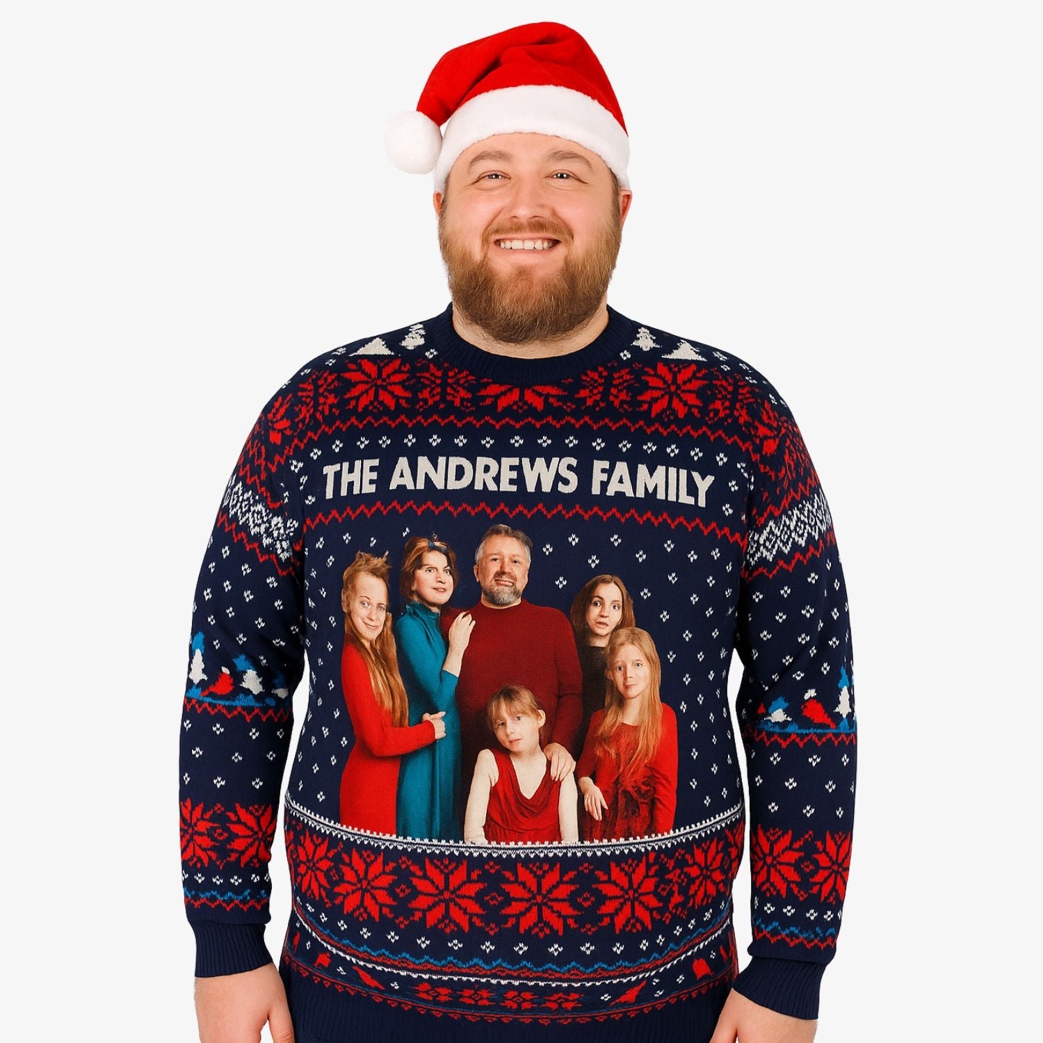 Your Family Name & Photo Christmas Jumper
