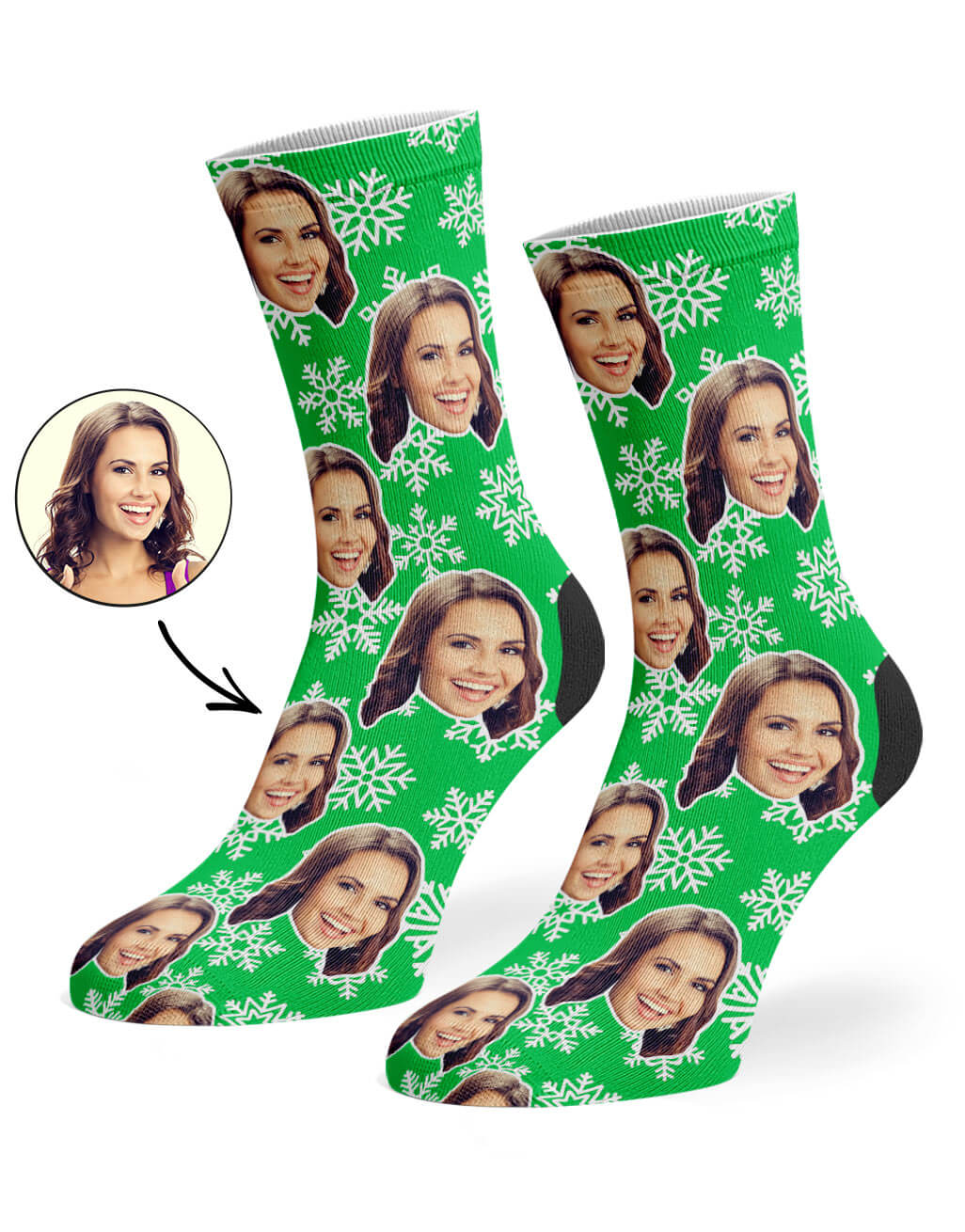 Christmas Snowflake Photo Socks