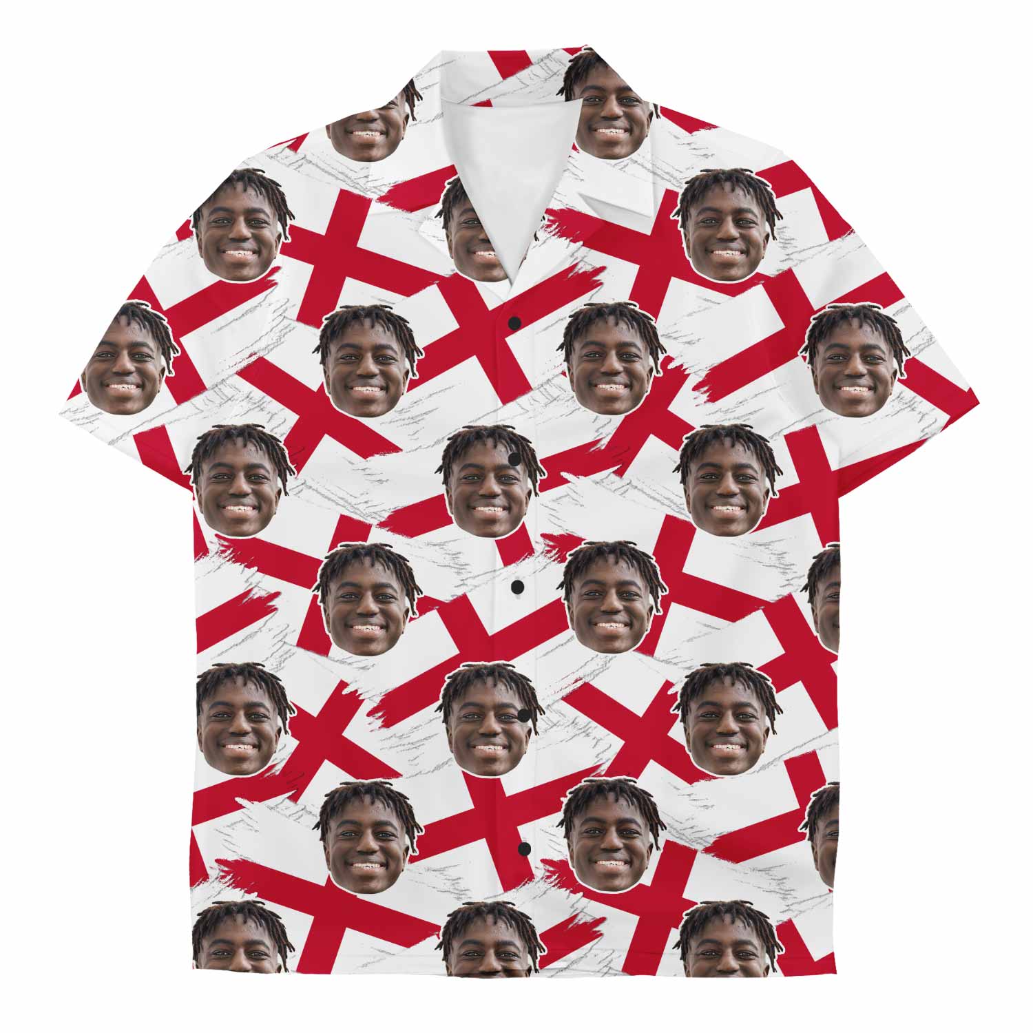 England Flag Custom Face Hawaiian Shirt