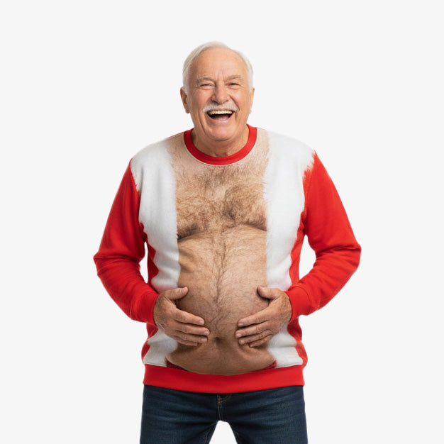 Hairy Santa Man Personalised Christmas Jumper