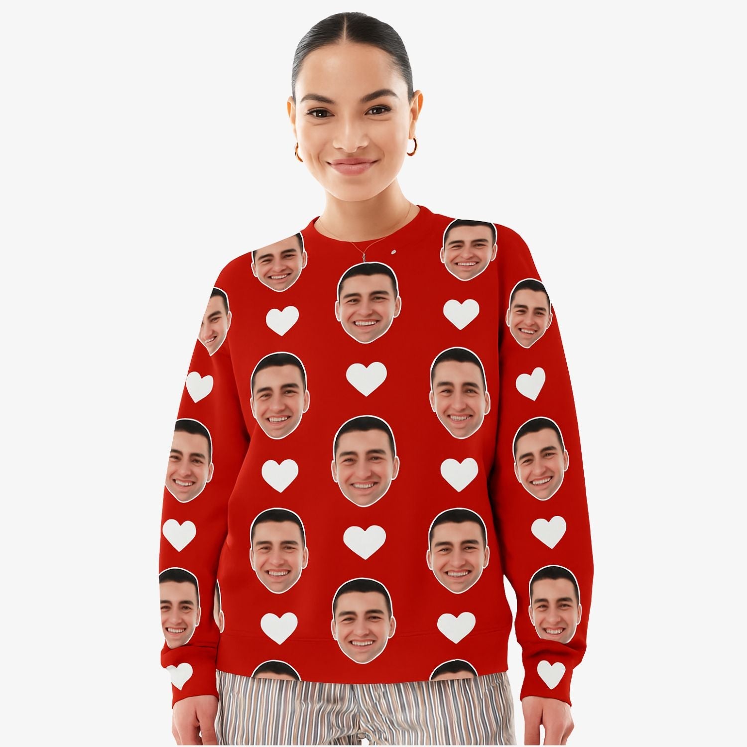 White Hearts Personalised Sweatshirt