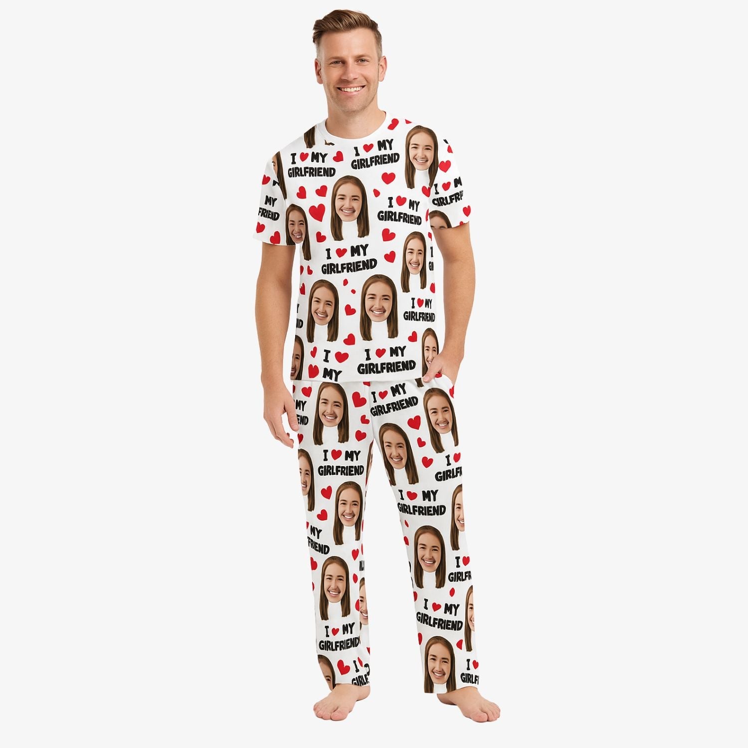 Men's I Love My Girlfriend Pyjamas - Trouser Set