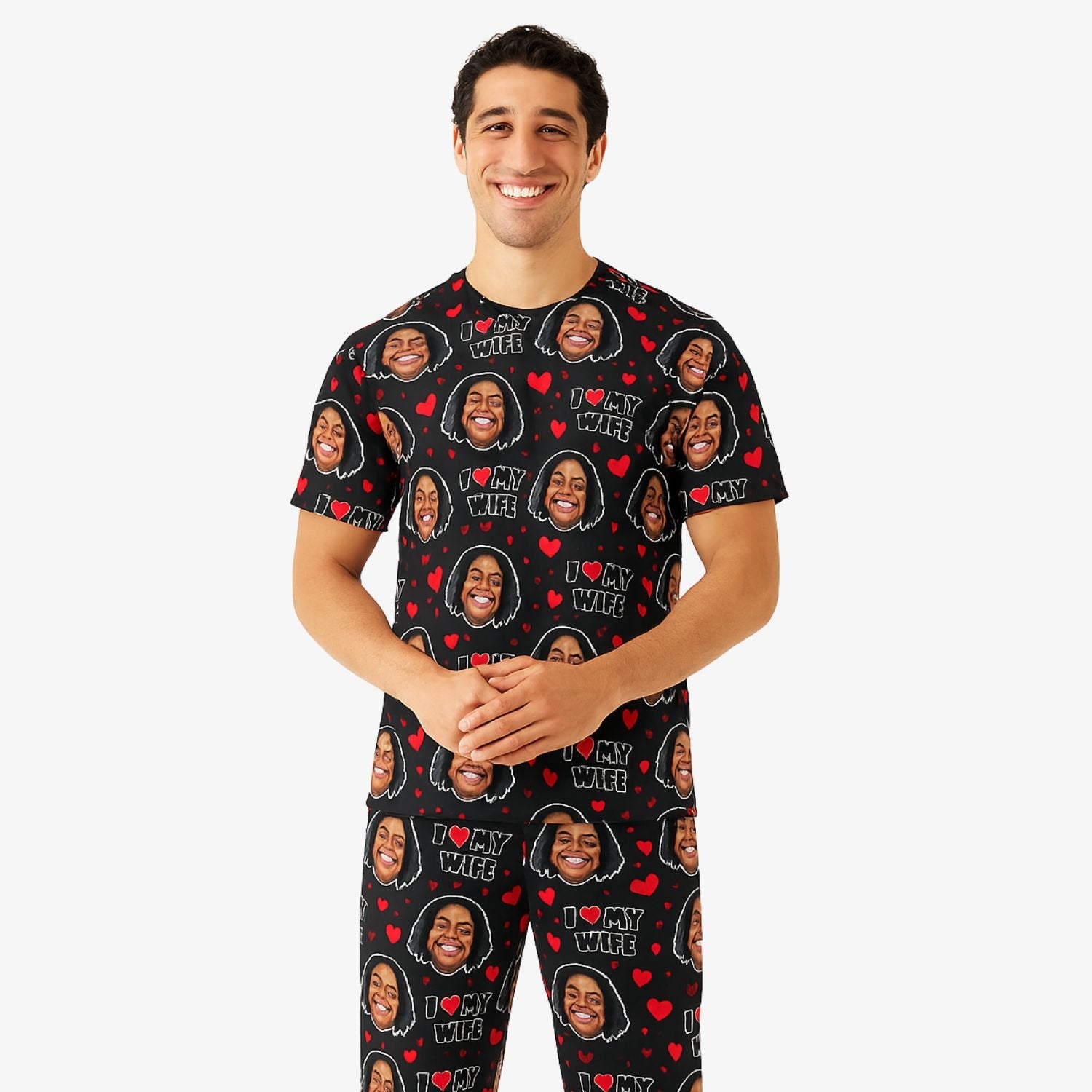 Men's I Love My Wife  personalised Pyjamas