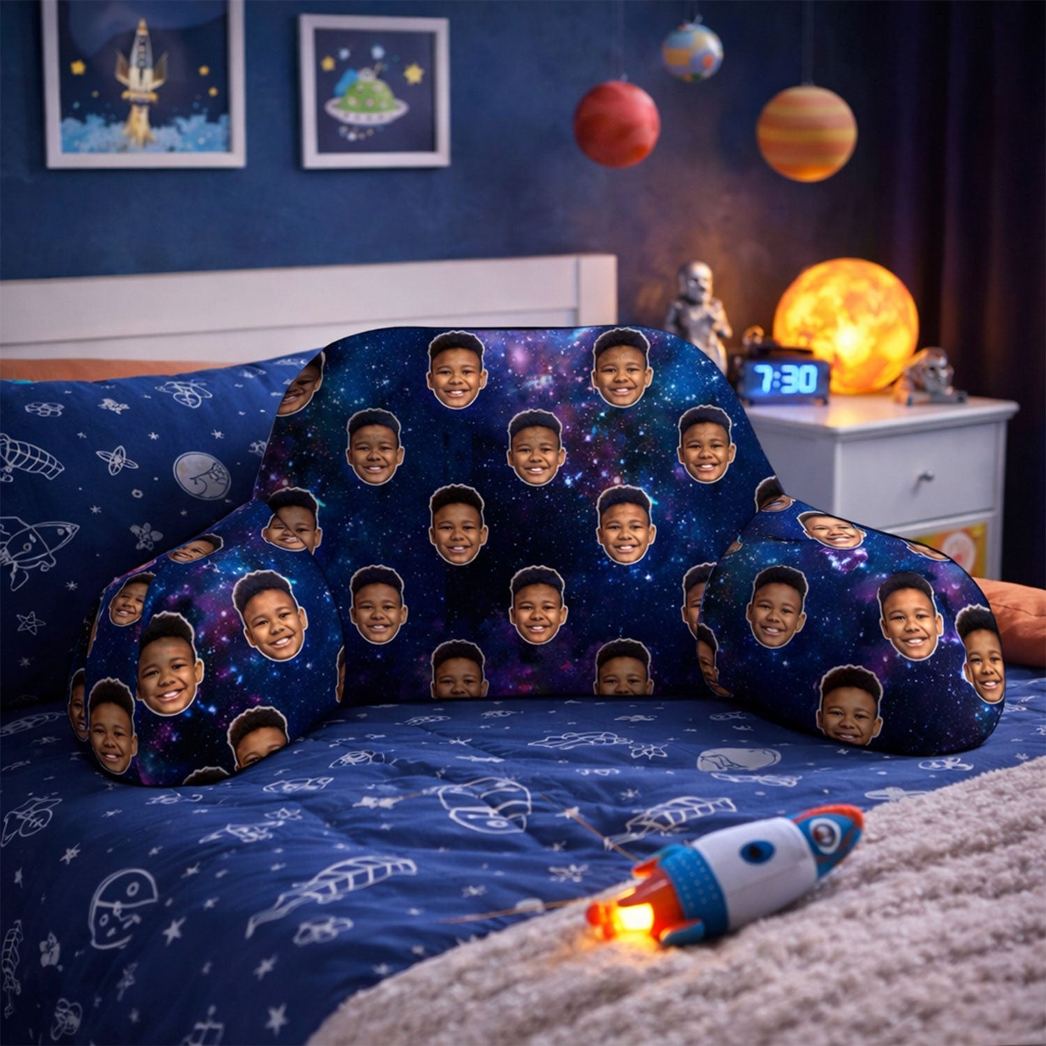 Personalised Kids Space Galaxy Cuddle Cushion