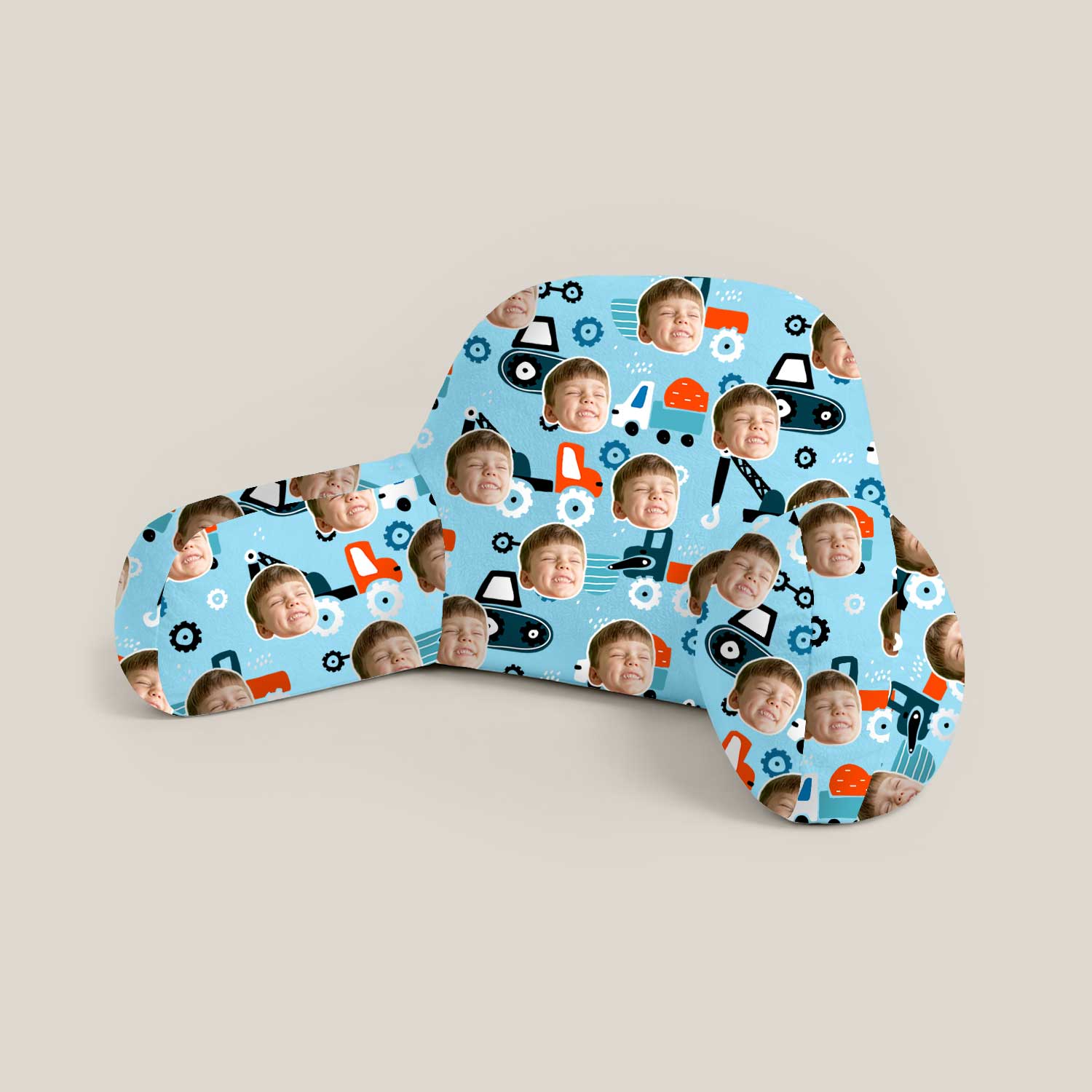 Personalised Kids Trucks Pattern Cuddle Cushion