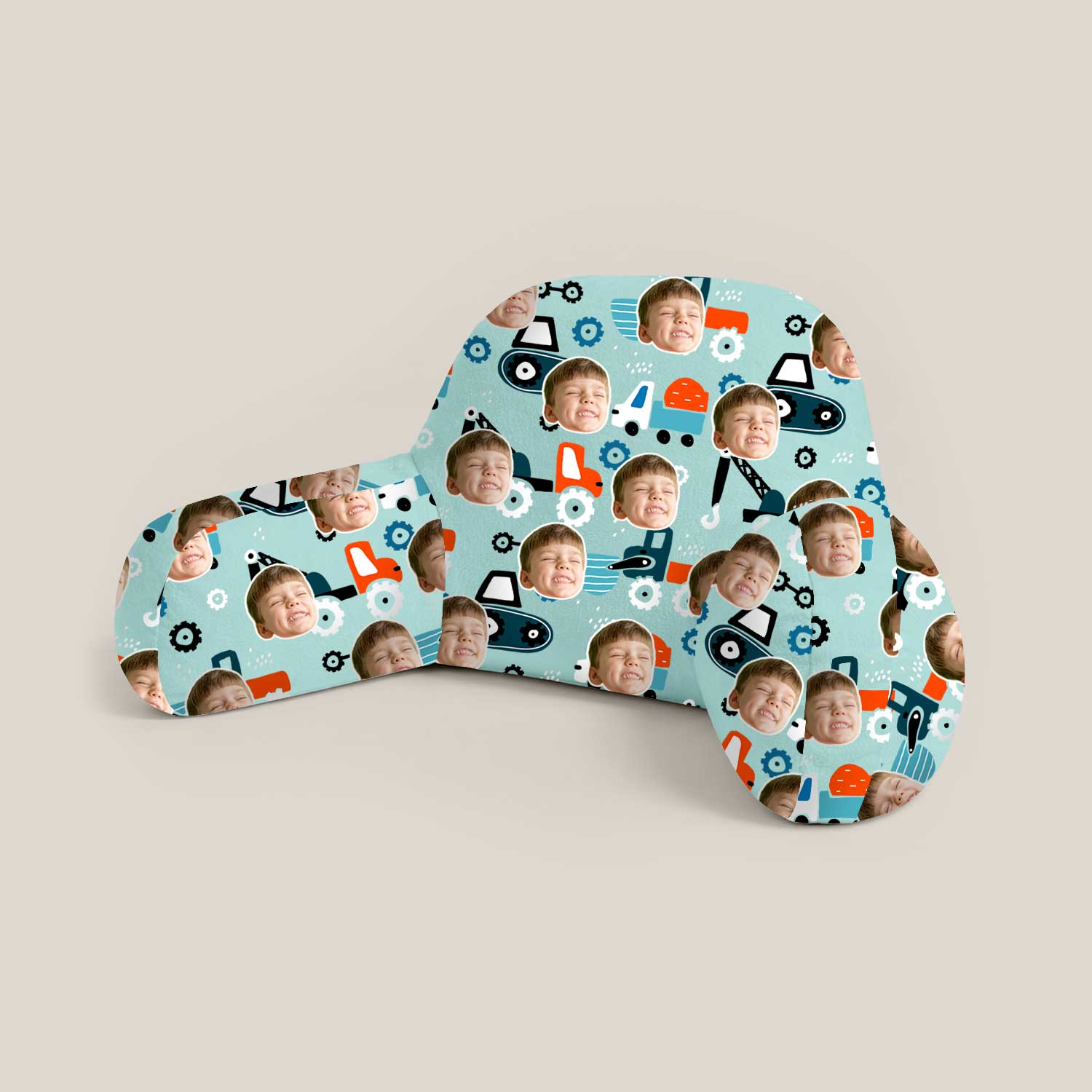 Personalised Kids Trucks Pattern Cuddle Cushion