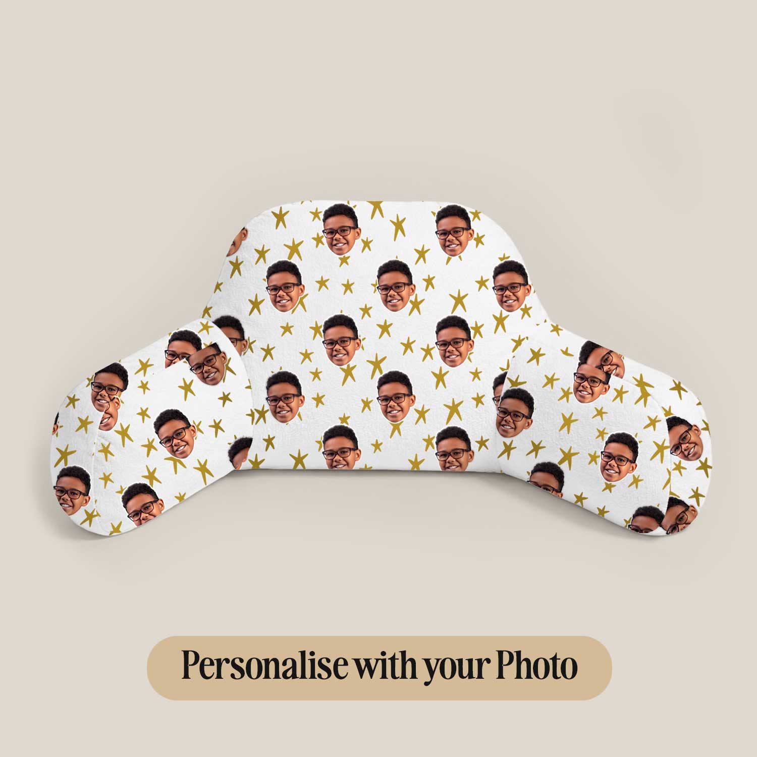 Personalised Kids Star Pattern Cuddle Cushion