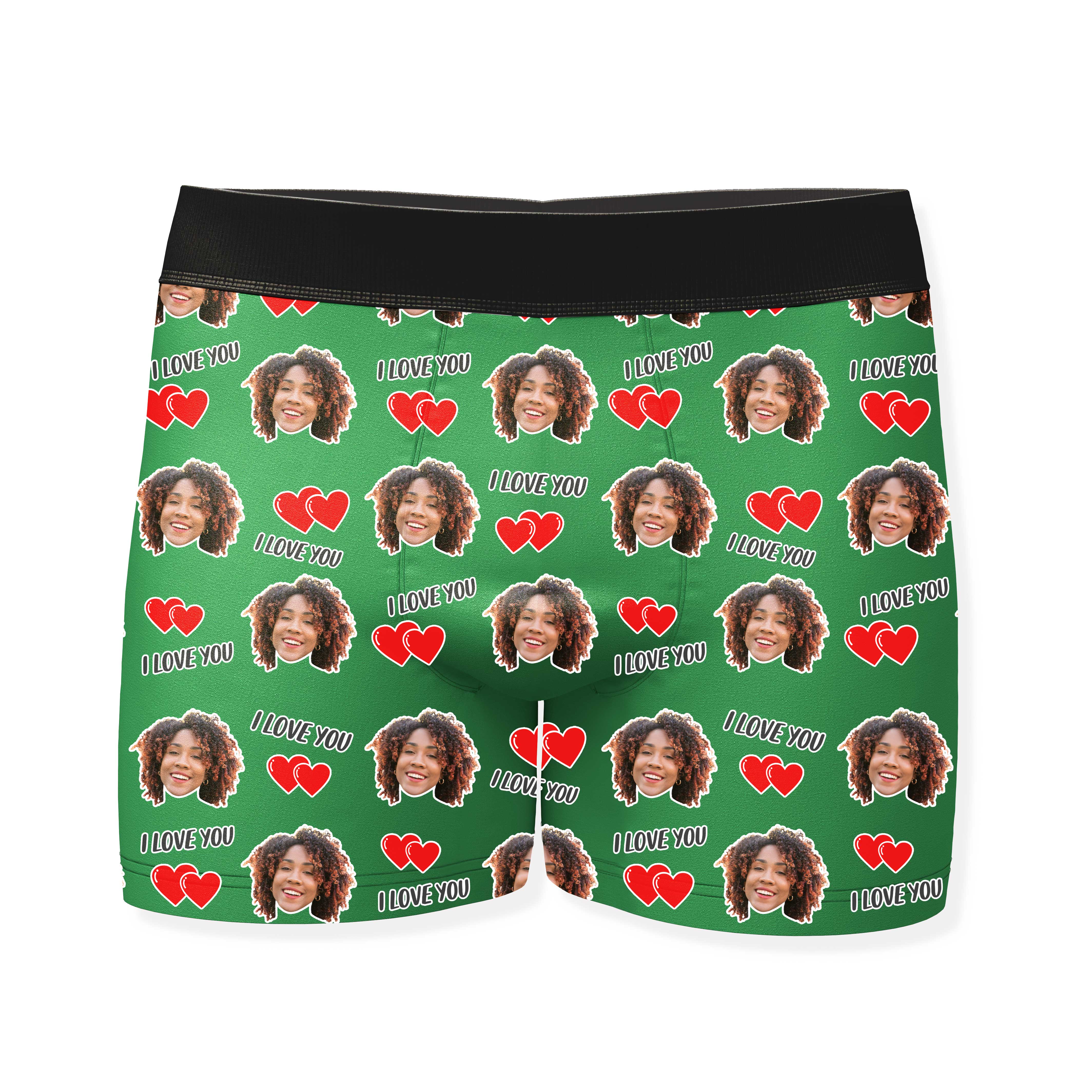 I Love You Valentines Personalised Boxers