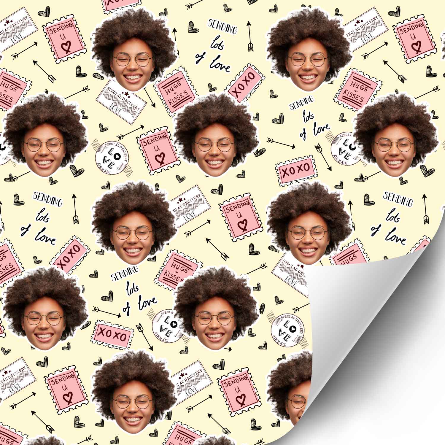 Love Stamps Personalised Wrapping Paper