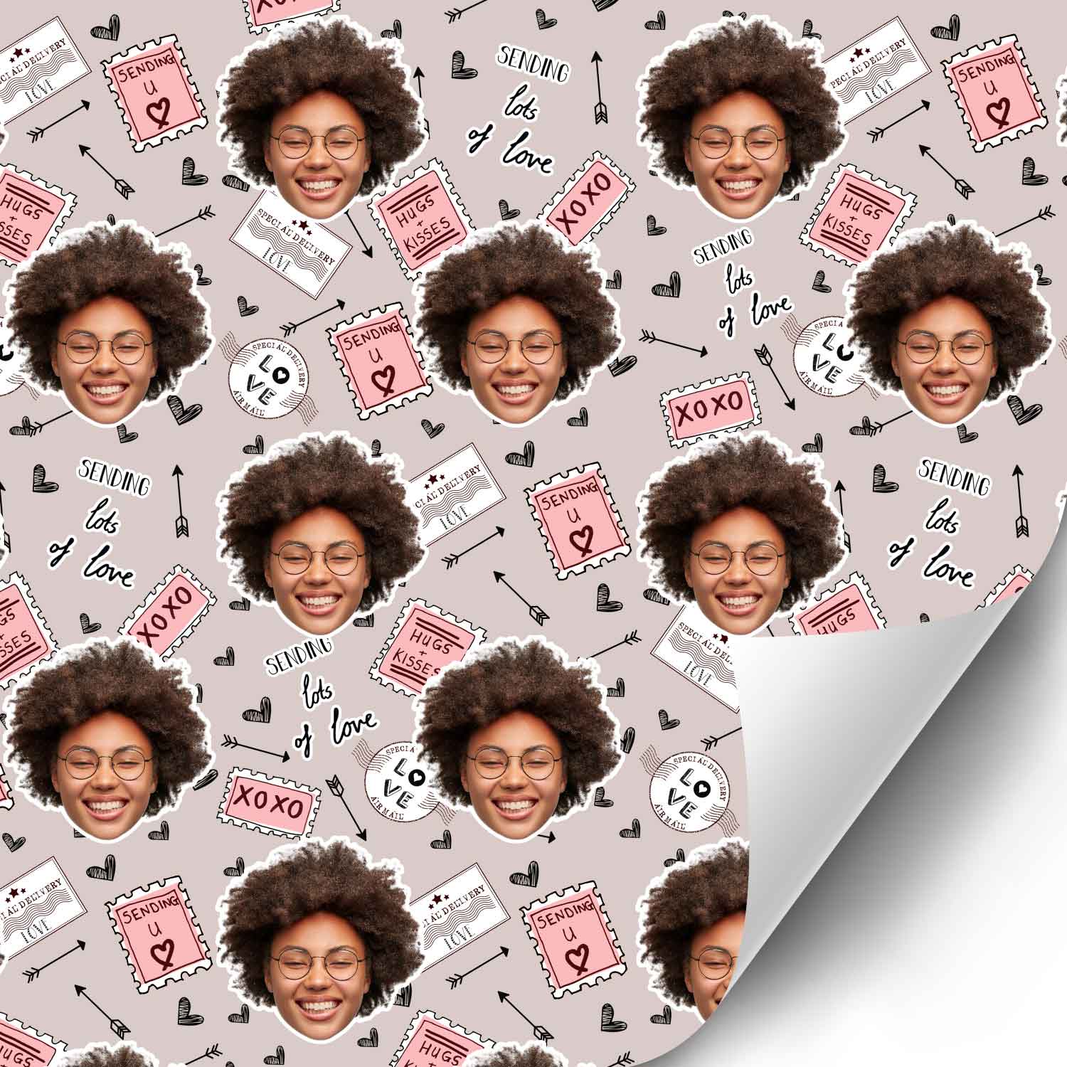 Love Stamps Personalised Wrapping Paper