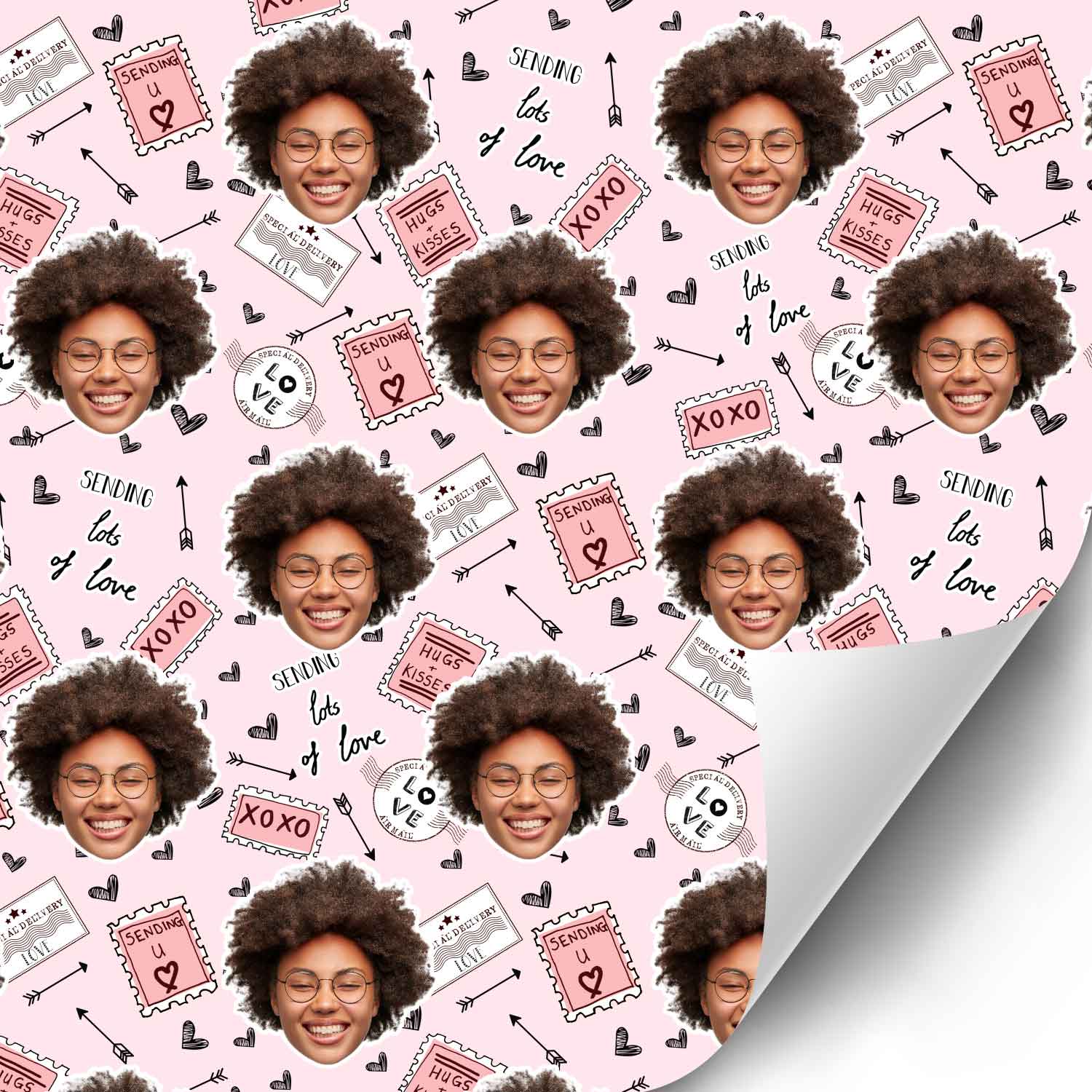 Love Stamps Personalised Wrapping Paper