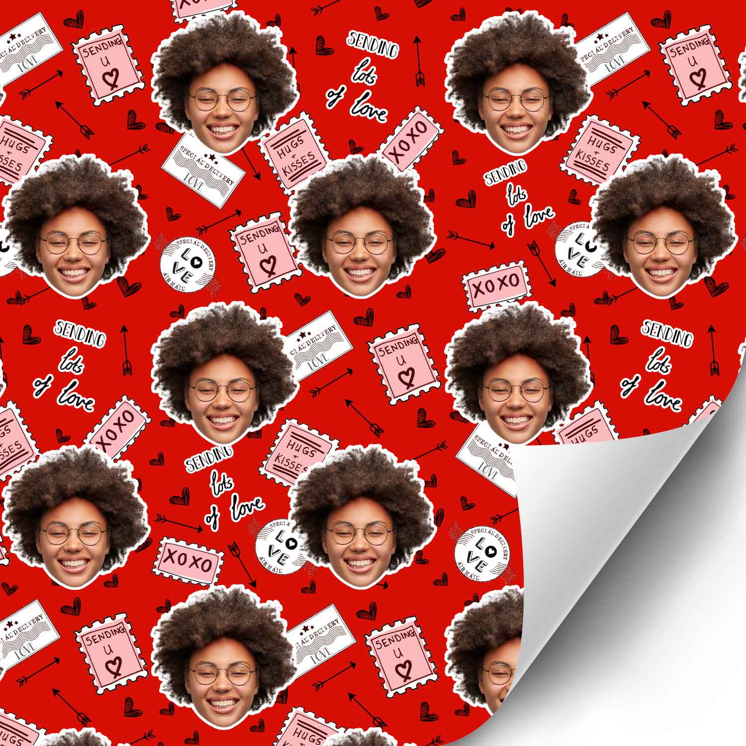 Love Stamps Personalised Wrapping Paper