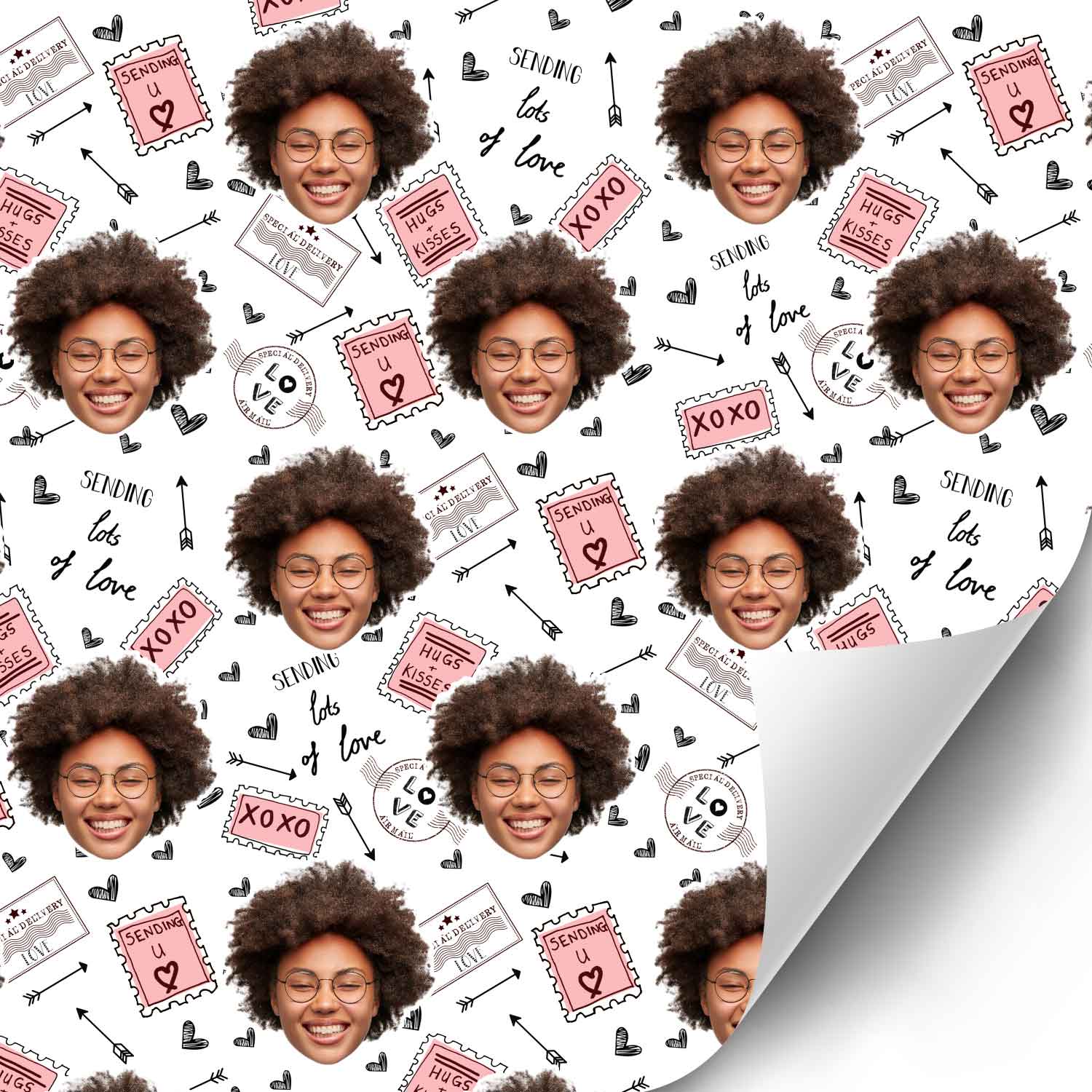 Love Stamps Personalised Wrapping Paper
