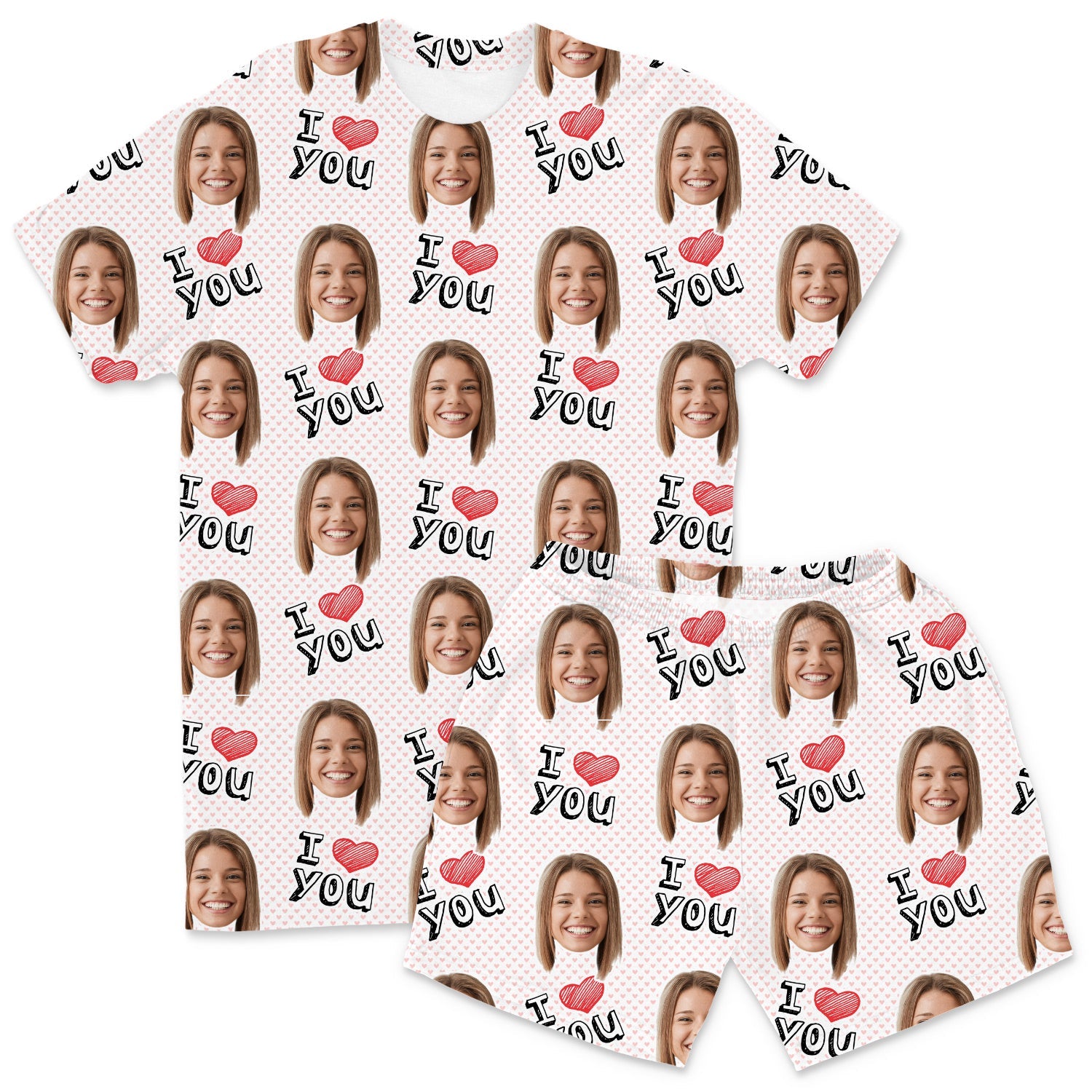 Men's I Heart You Personalised PJs - Shorts Set