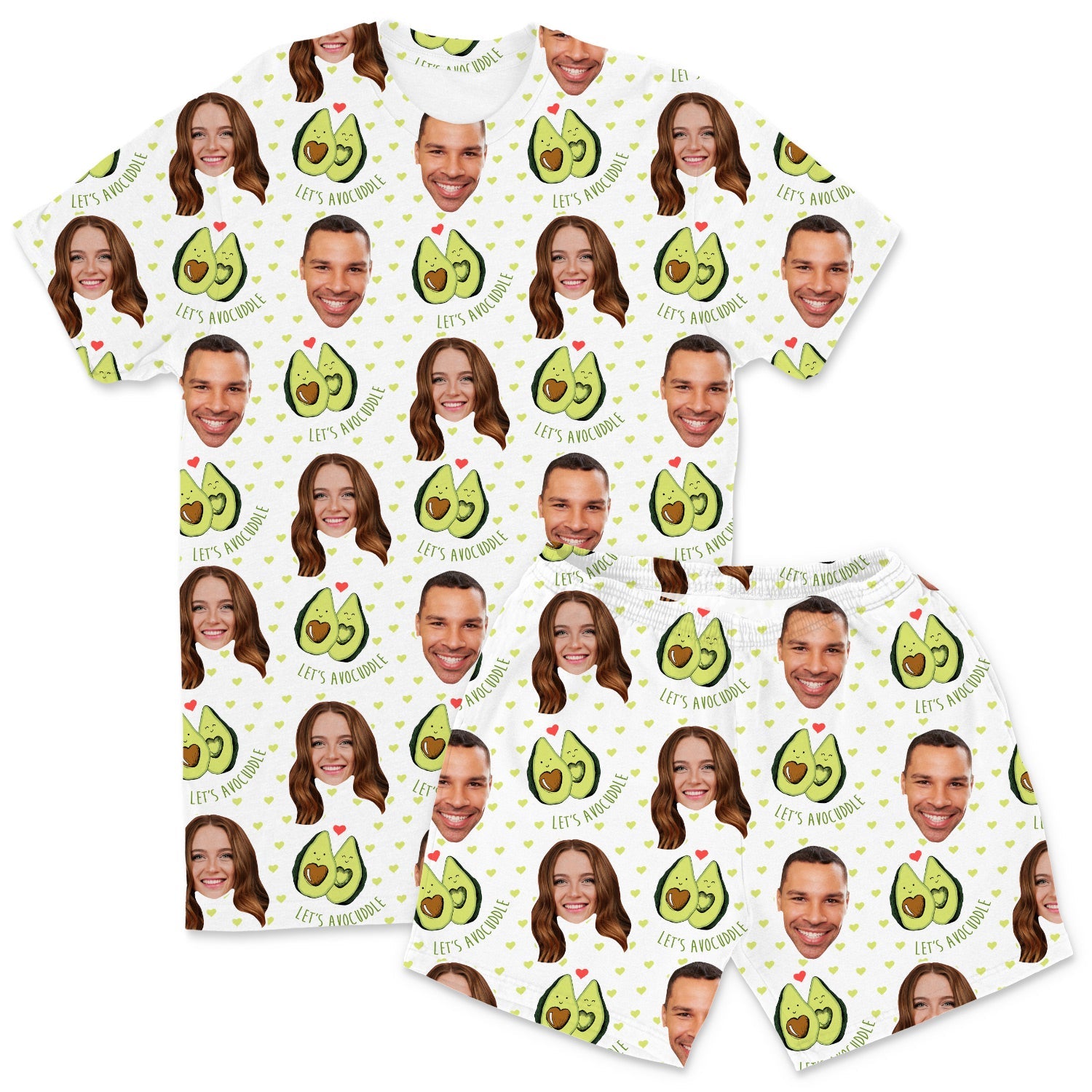 Men's Let's Avocuddle Personalised PJs - Shorts Set