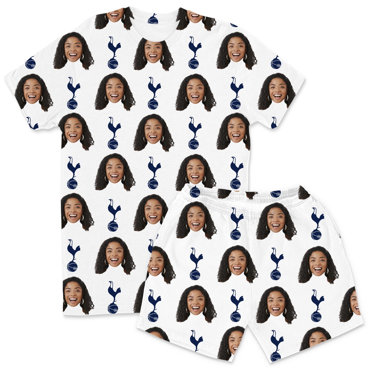 Personalised Men's Pyjamas - Spurs White Men's PJ Shorts Set