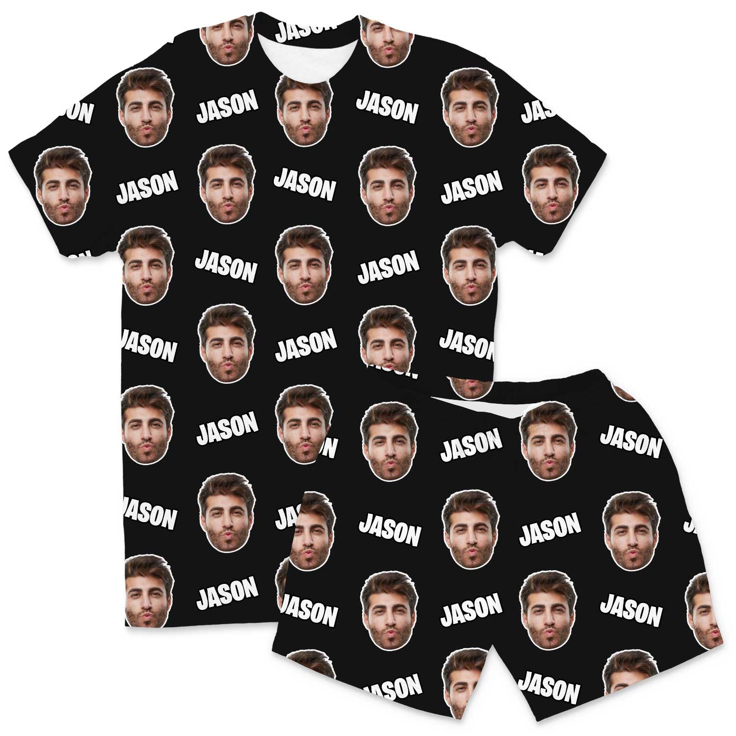 Your Face & Name Men's Personalised PJs - Shorts Set
