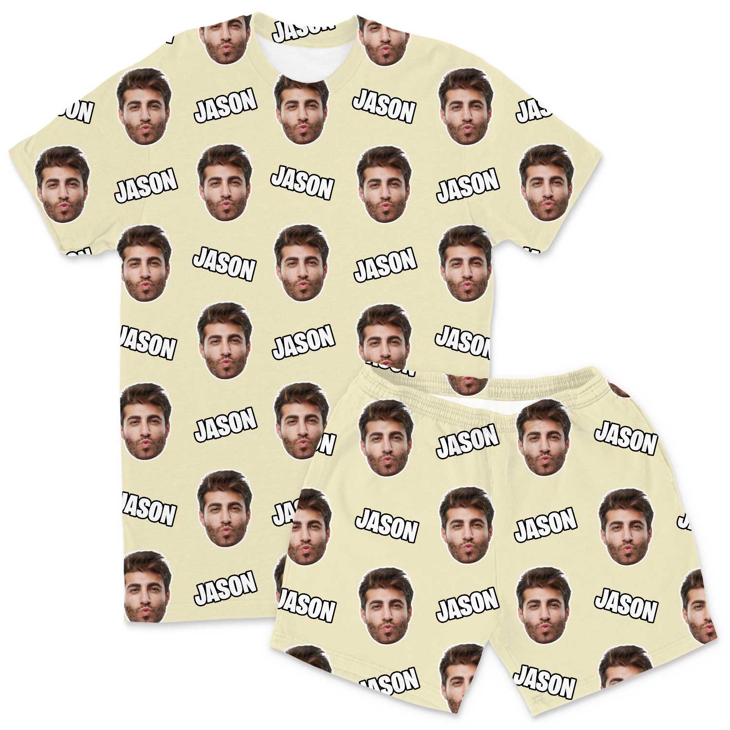 Your Face & Name Men's Personalised PJs - Shorts Set