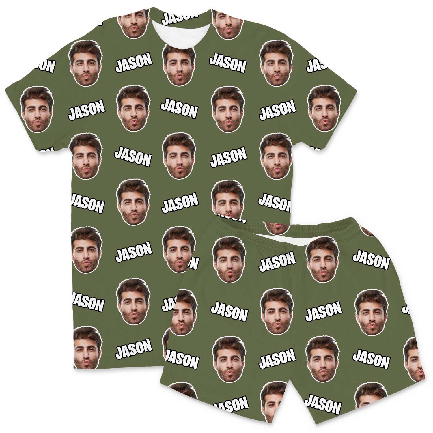 Your Face & Name Men's Personalised PJs - Shorts Set