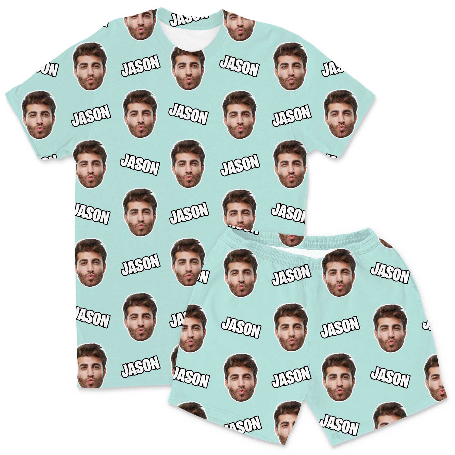 Your Face & Name Men's Personalised PJs - Shorts Set