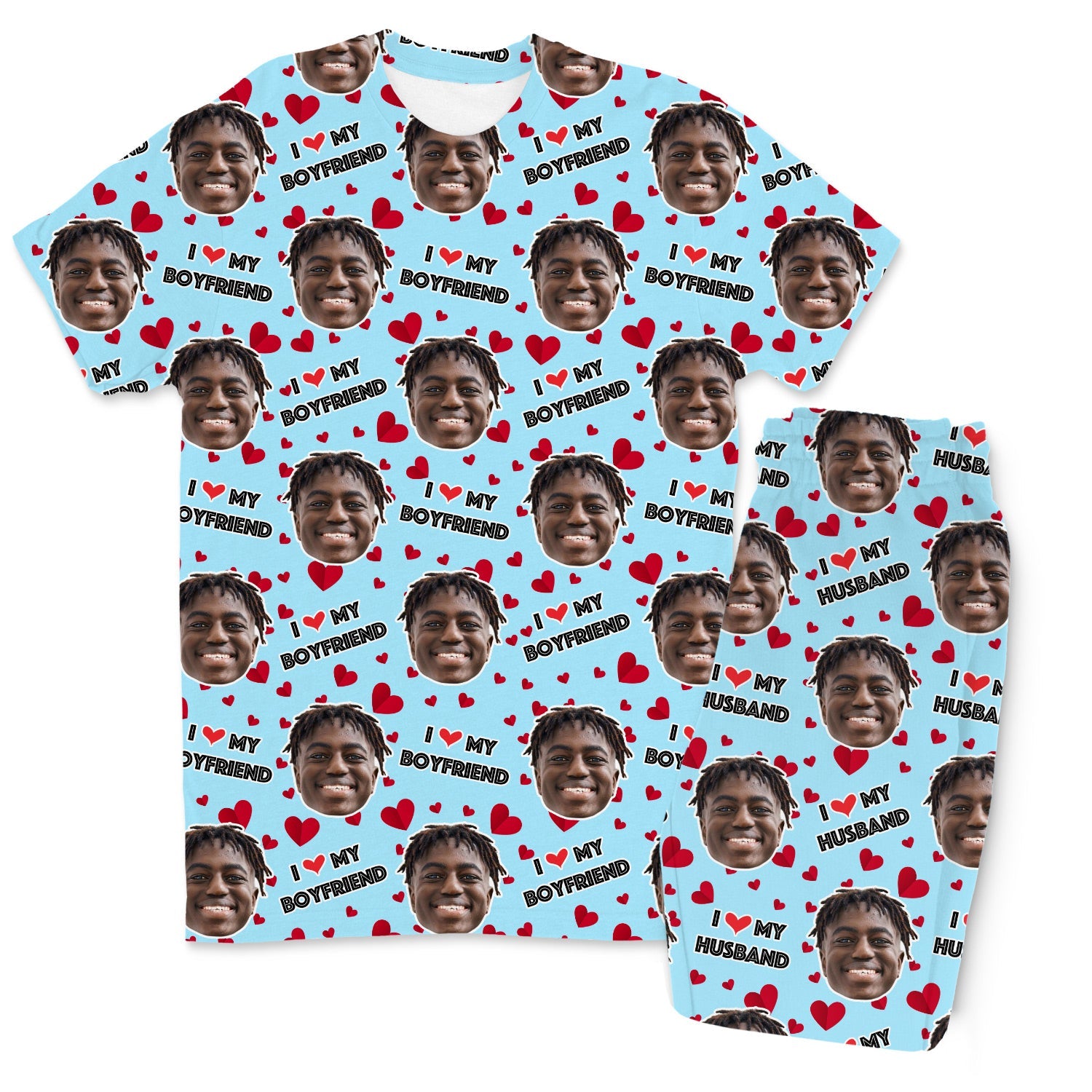 Men's I Love My Boyfriend Pyjamas - Trouser Set