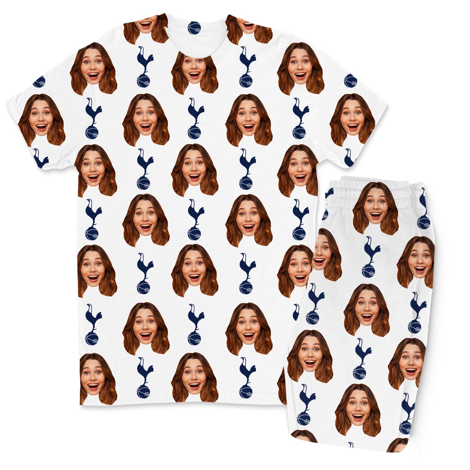 Spurs White Men's Personalised Pyjamas - Trouser Set
