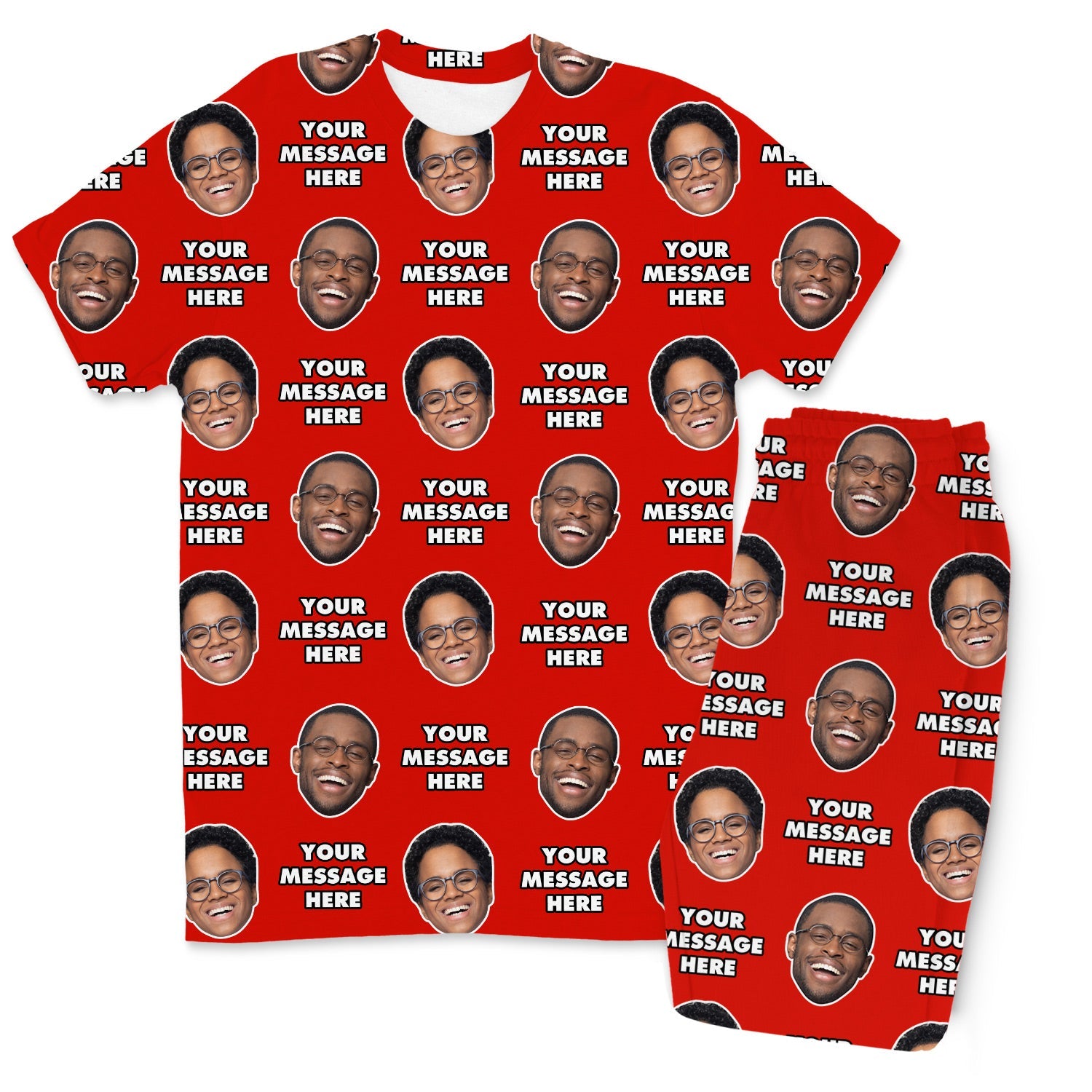 Your Face & Message Men's Personalised PJs - Trousers Set