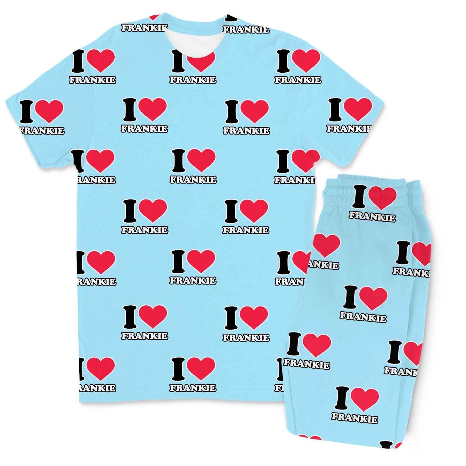 Men's I Heart Name Personalised PJs - Trousers Set