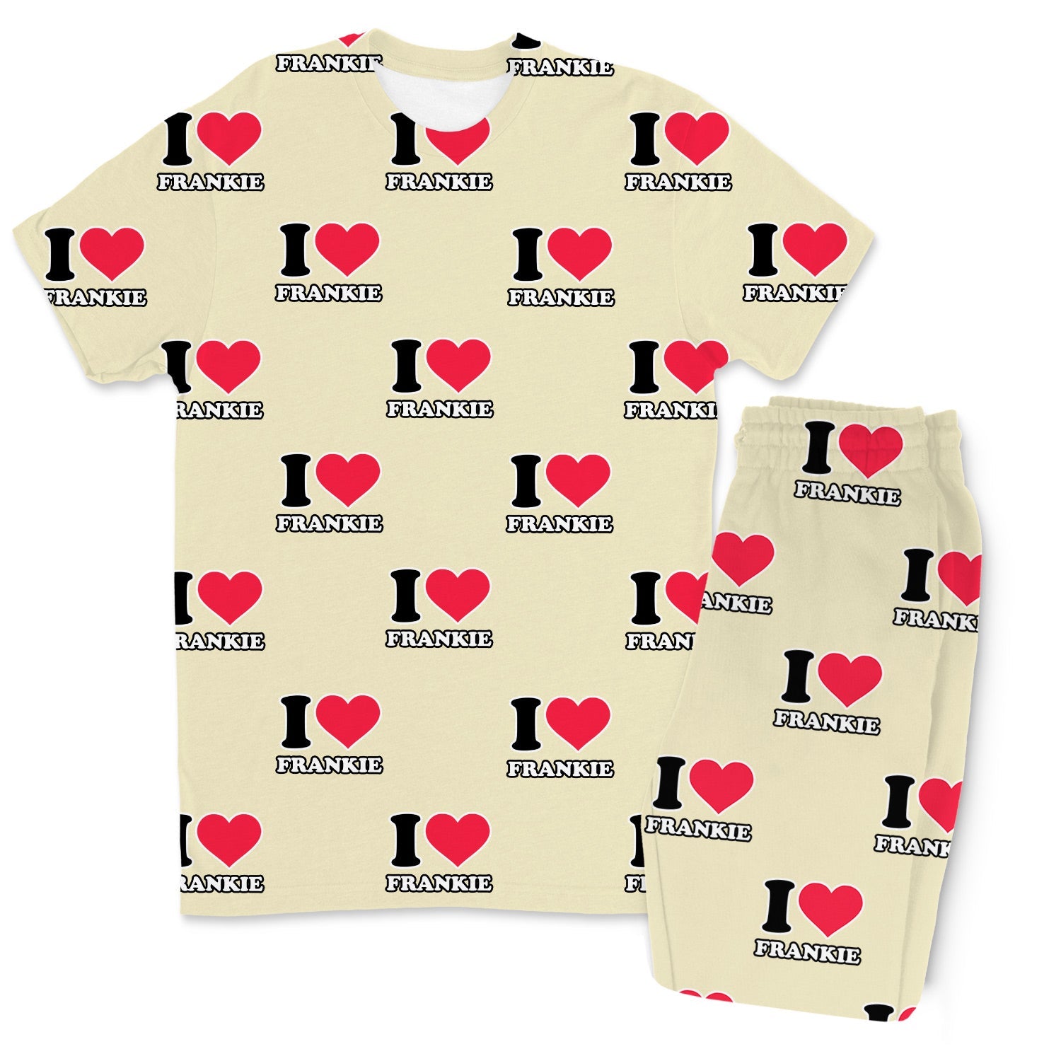 Men's I Heart Name Personalised PJs - Trousers Set