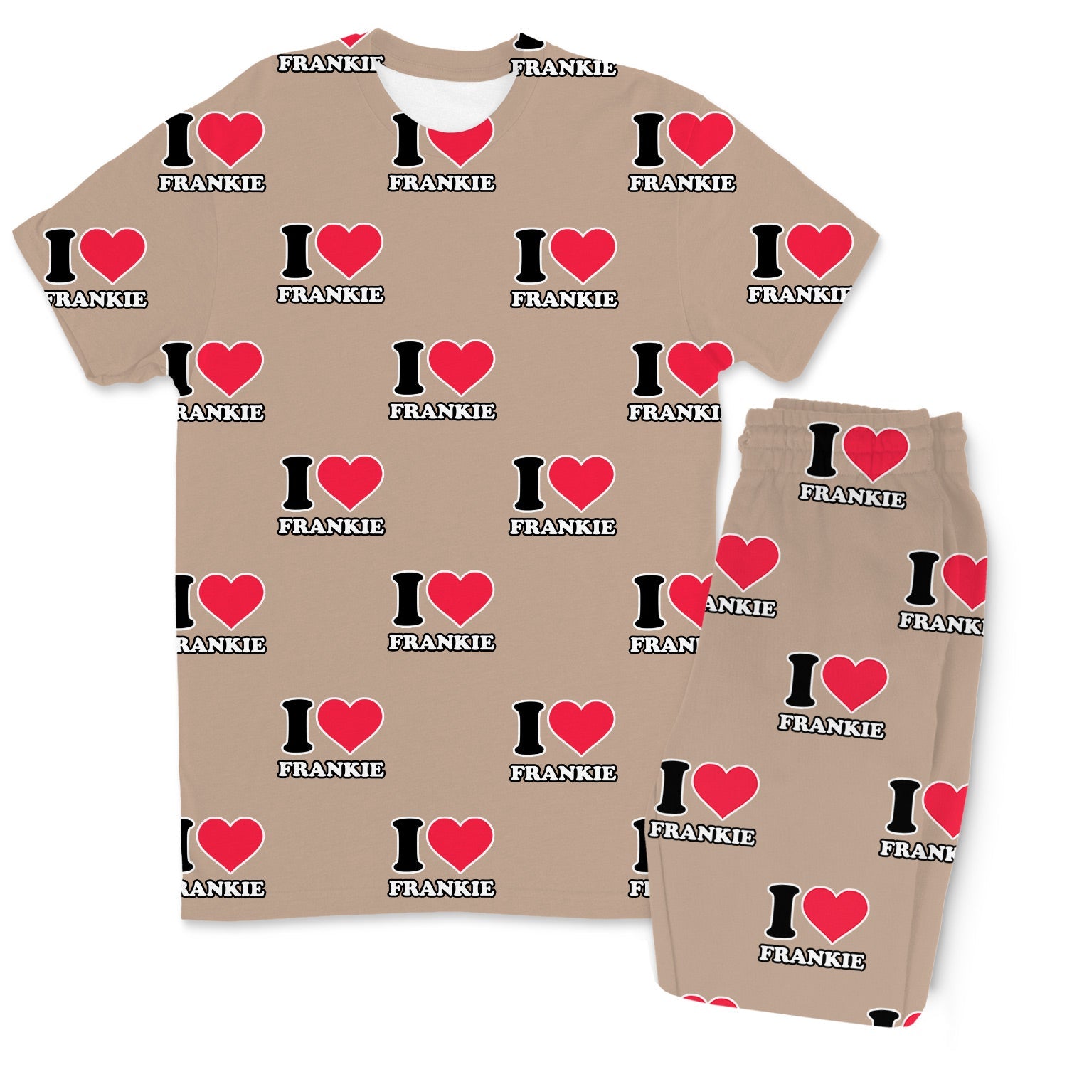 Men's I Heart Name Personalised PJs - Trousers Set
